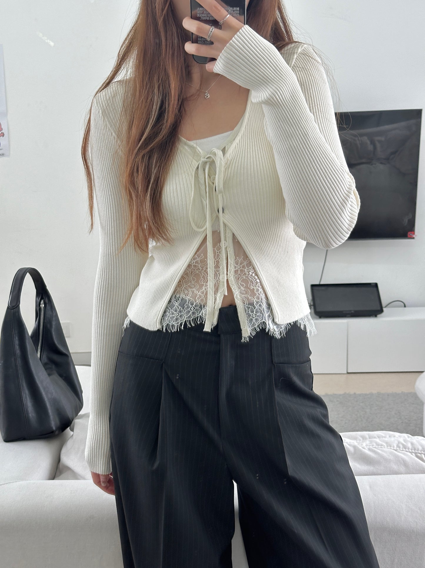 Lace layered top