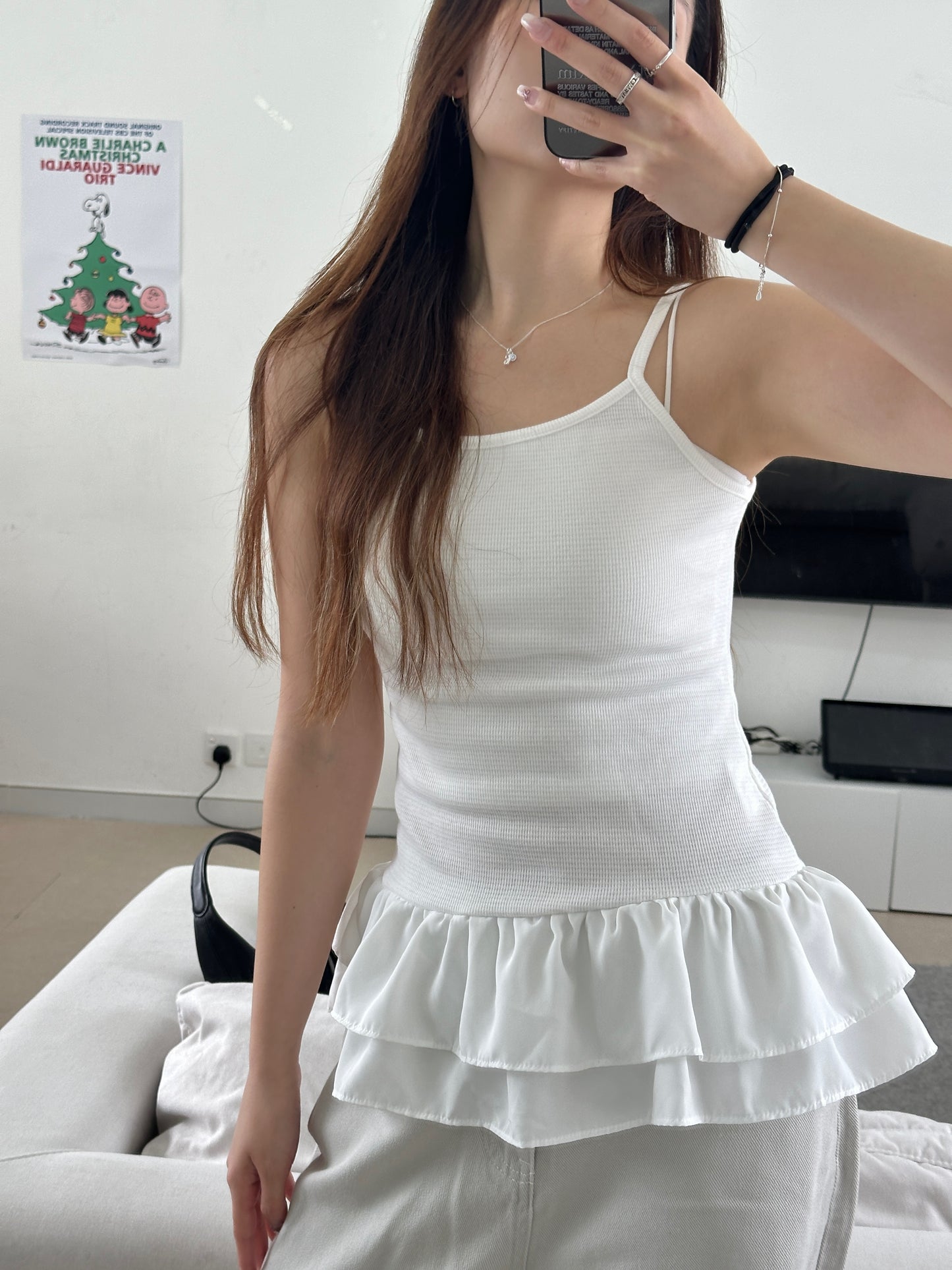 Waffle layered sleeveless
