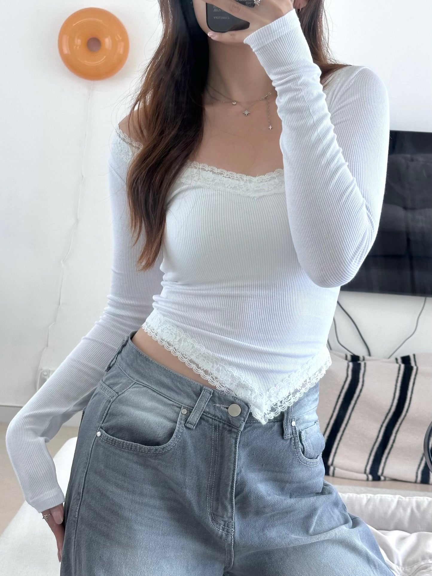 Arrow Point Lace Top