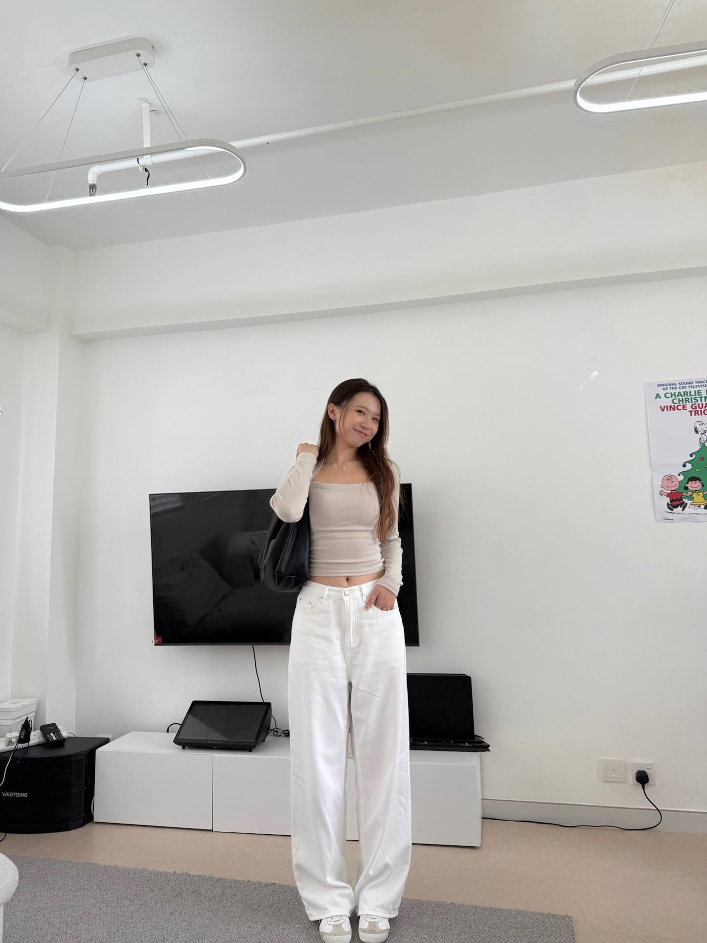 直角肩!梯形領lady top