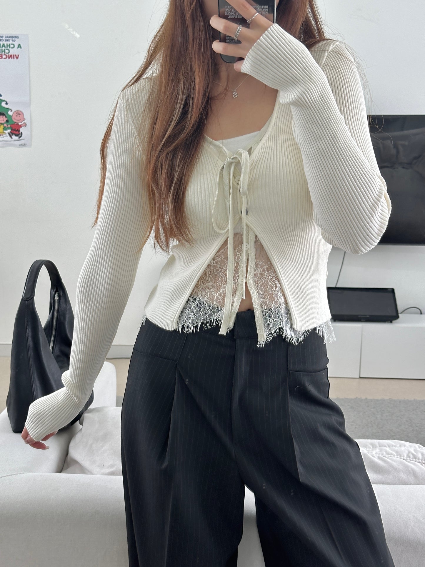Lace layered top