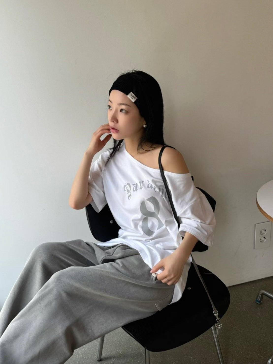Oversized off shoulder tee