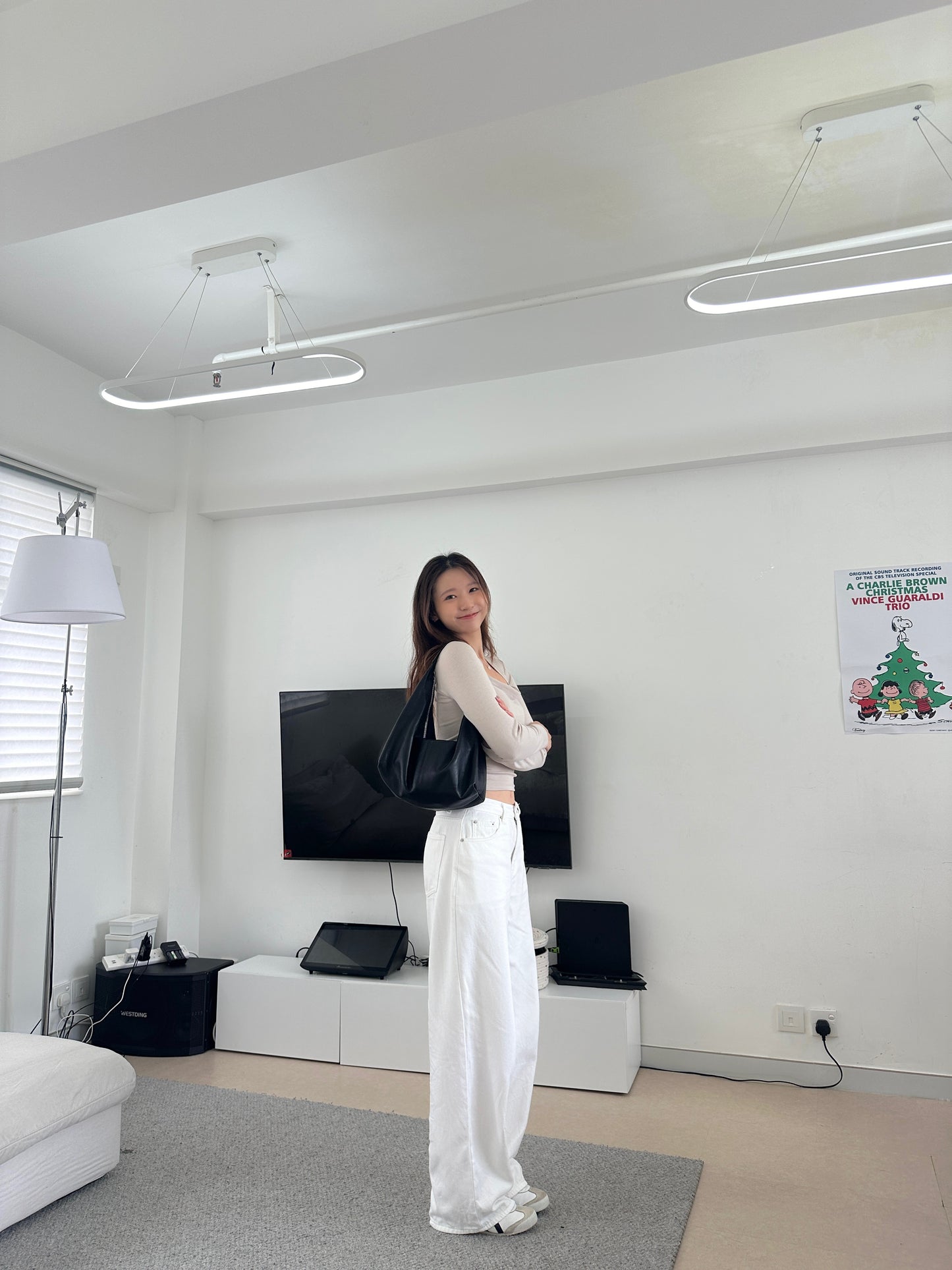 直角肩!梯形領lady top