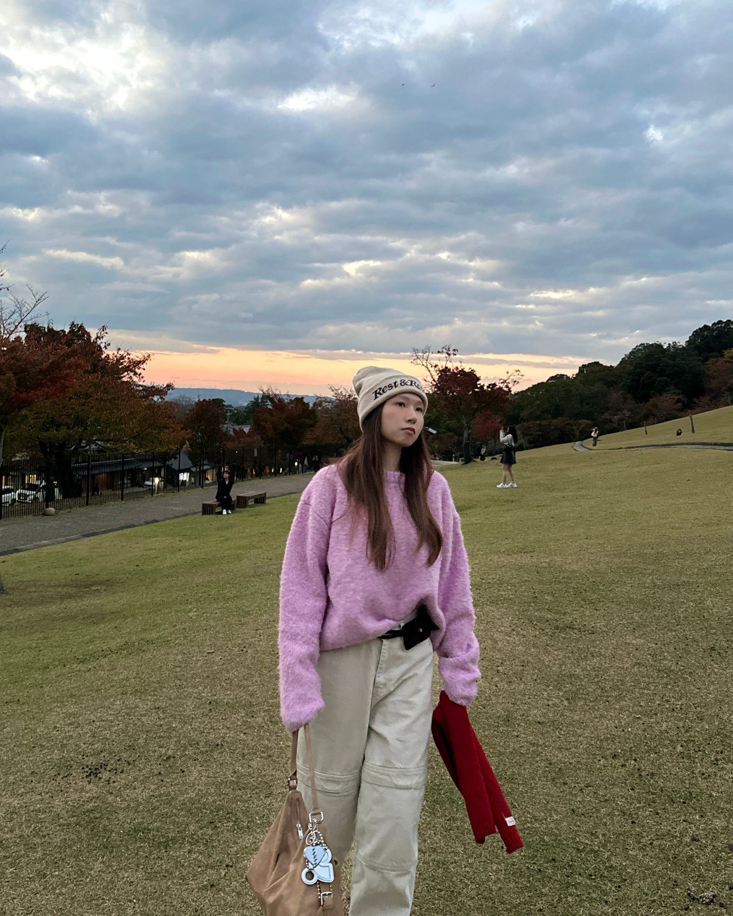 Colour mixing oversized sweater