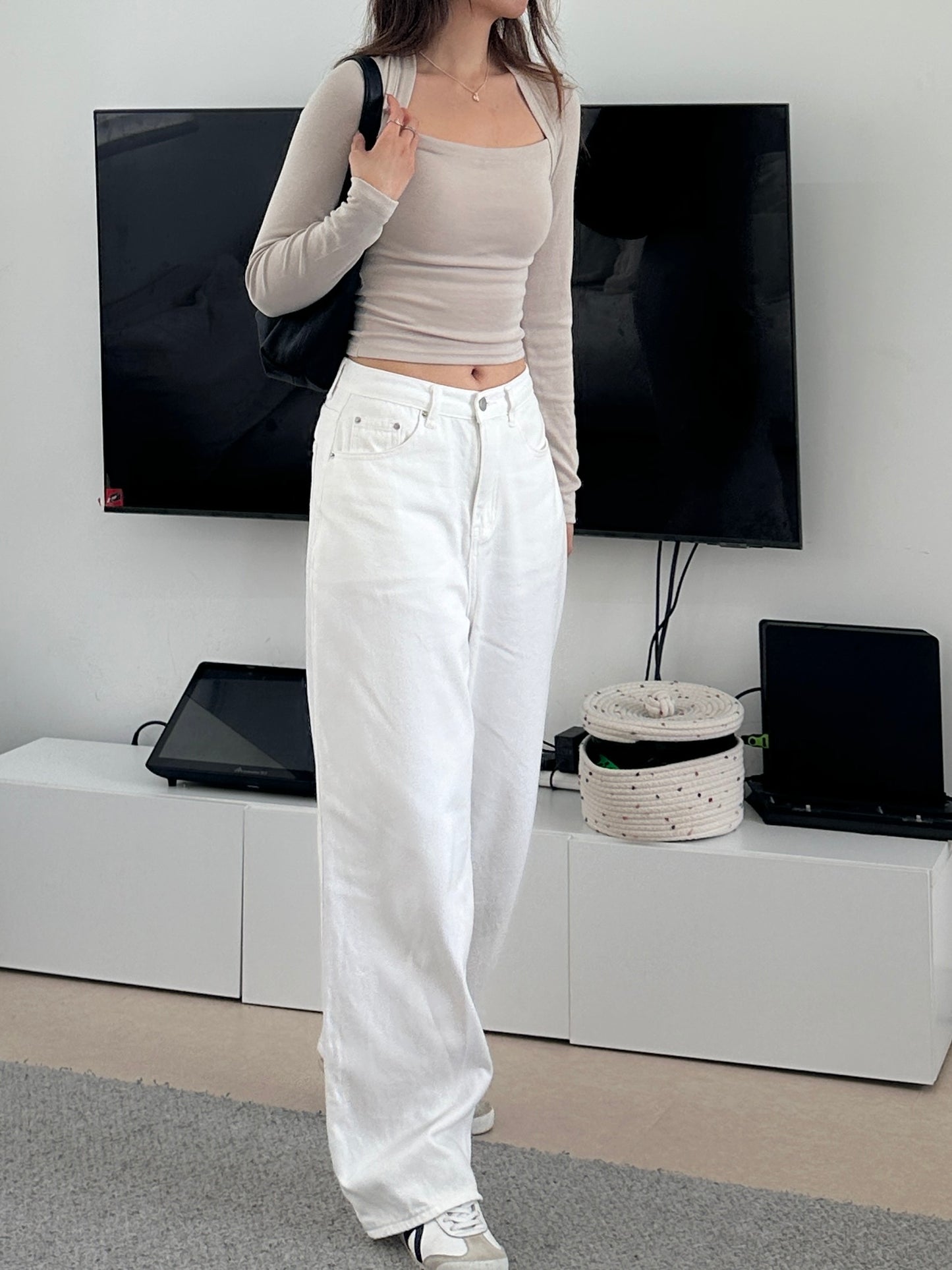 直角肩!梯形領lady top