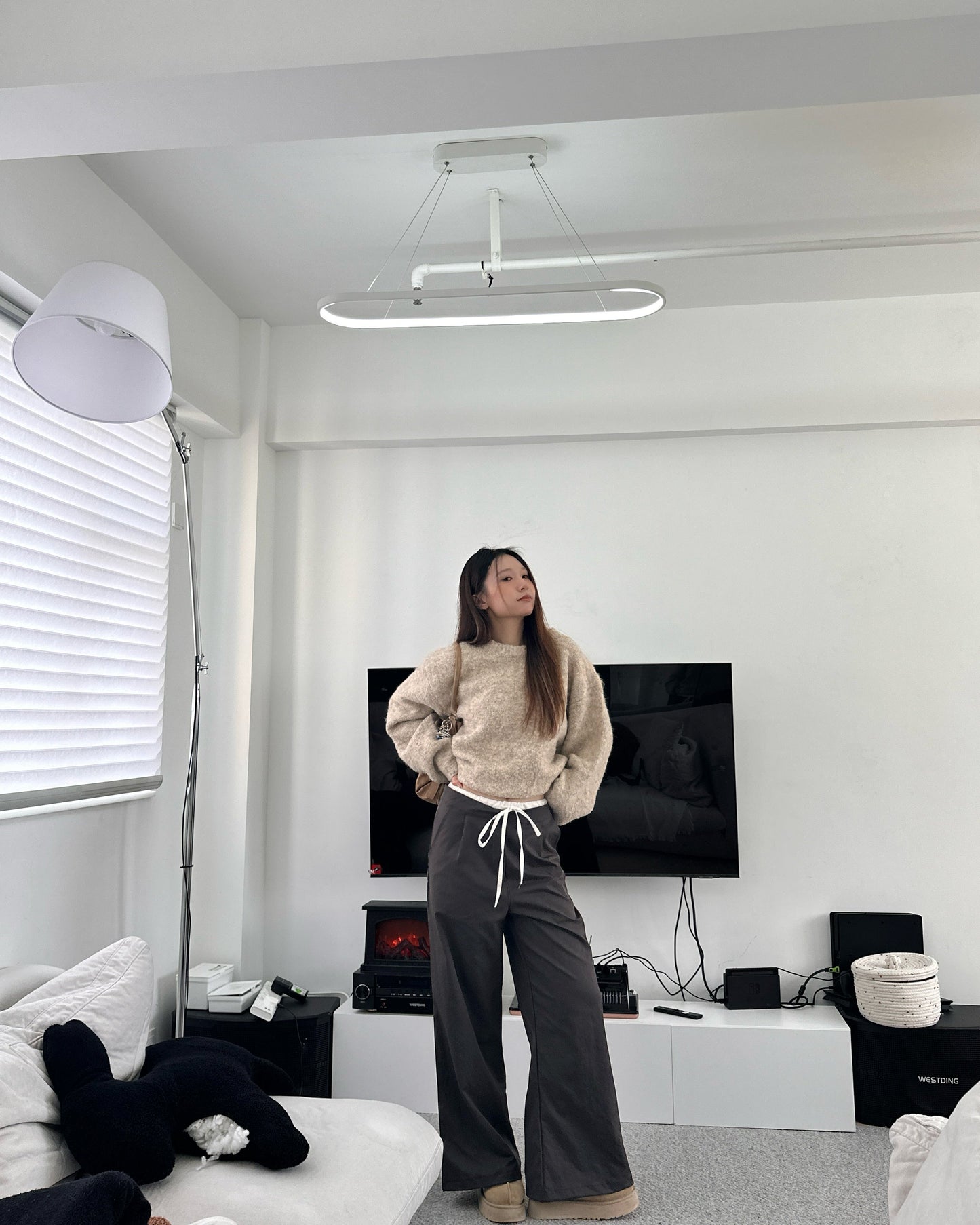 Colour mixing oversized sweater