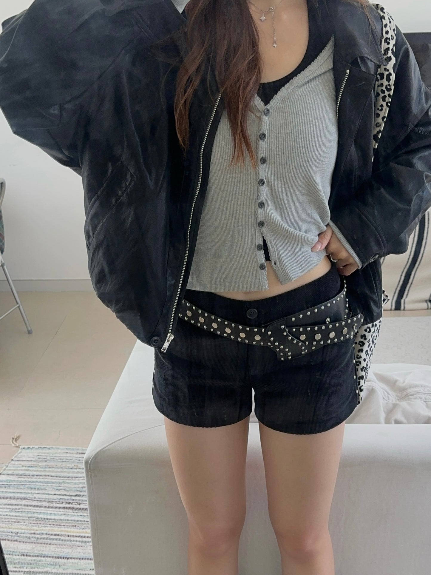 Corduroy Stud Shorts