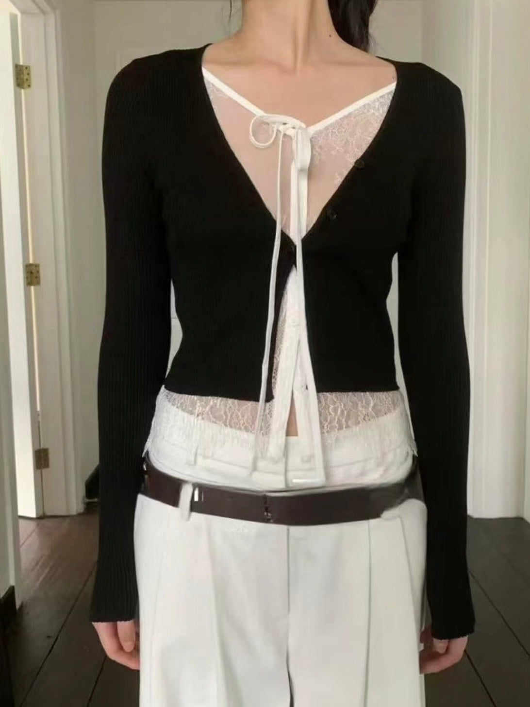 Lace layered top