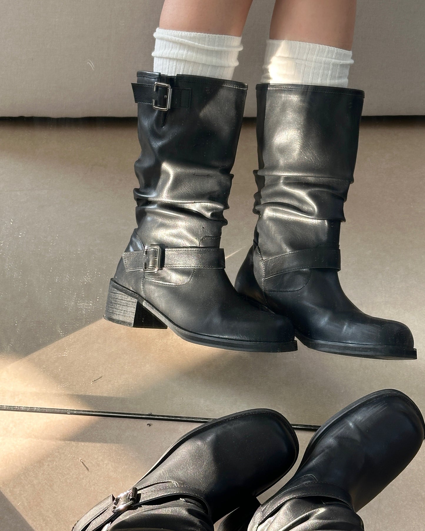 Pleated boots