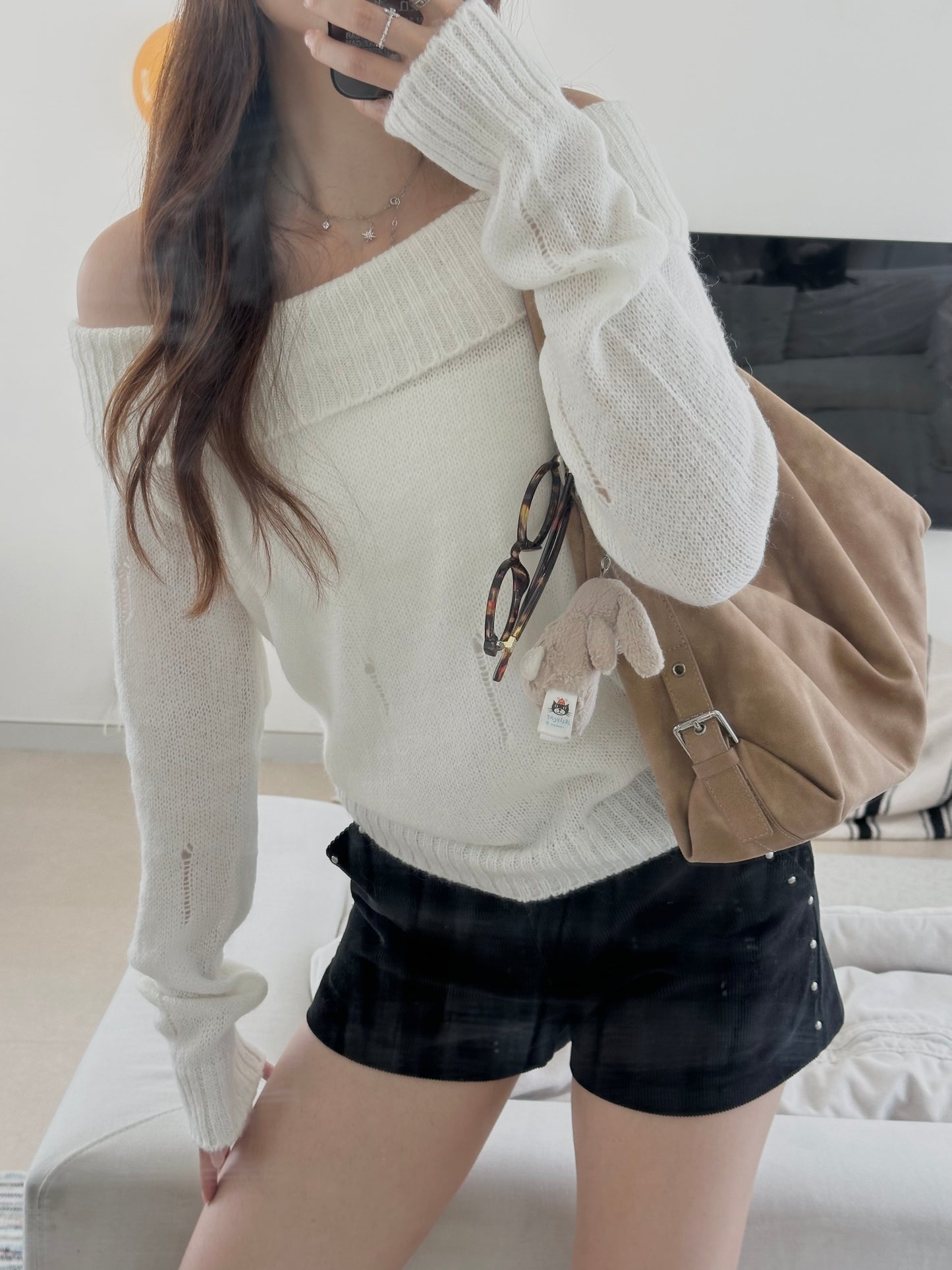 Corduroy Stud Shorts