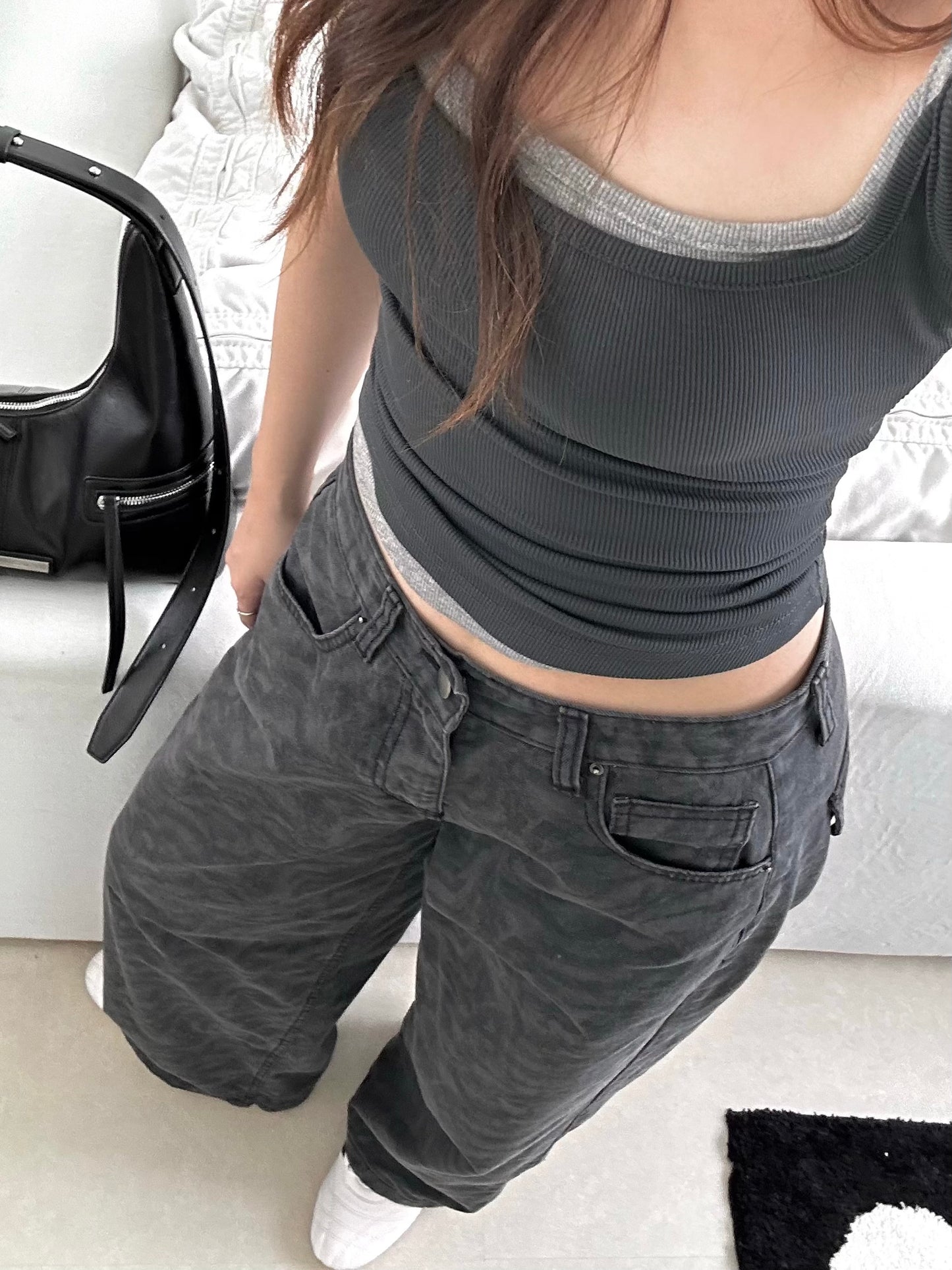 Flap Pocket Tiger Stripes Jeans