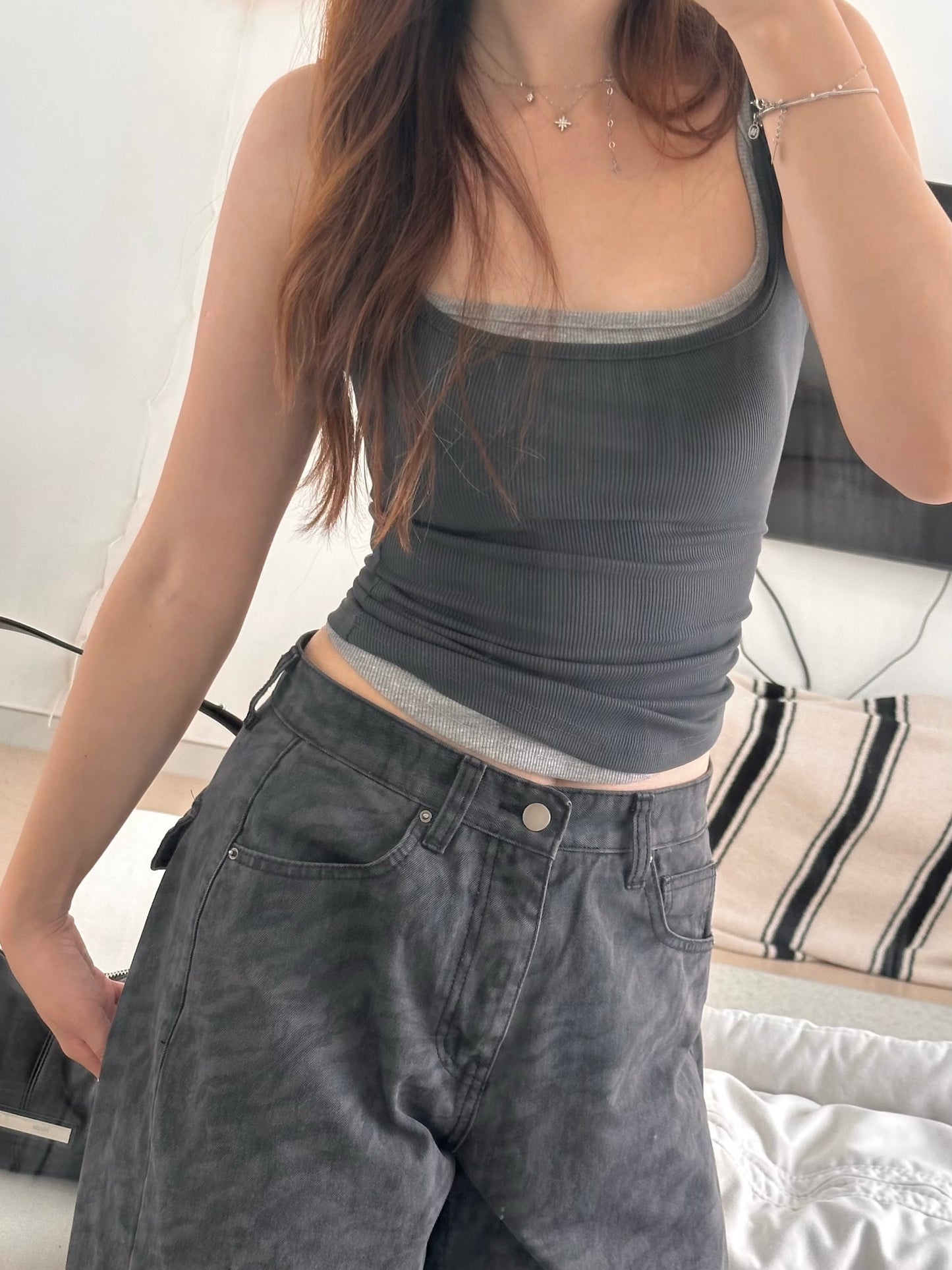 Scoop neck tank top