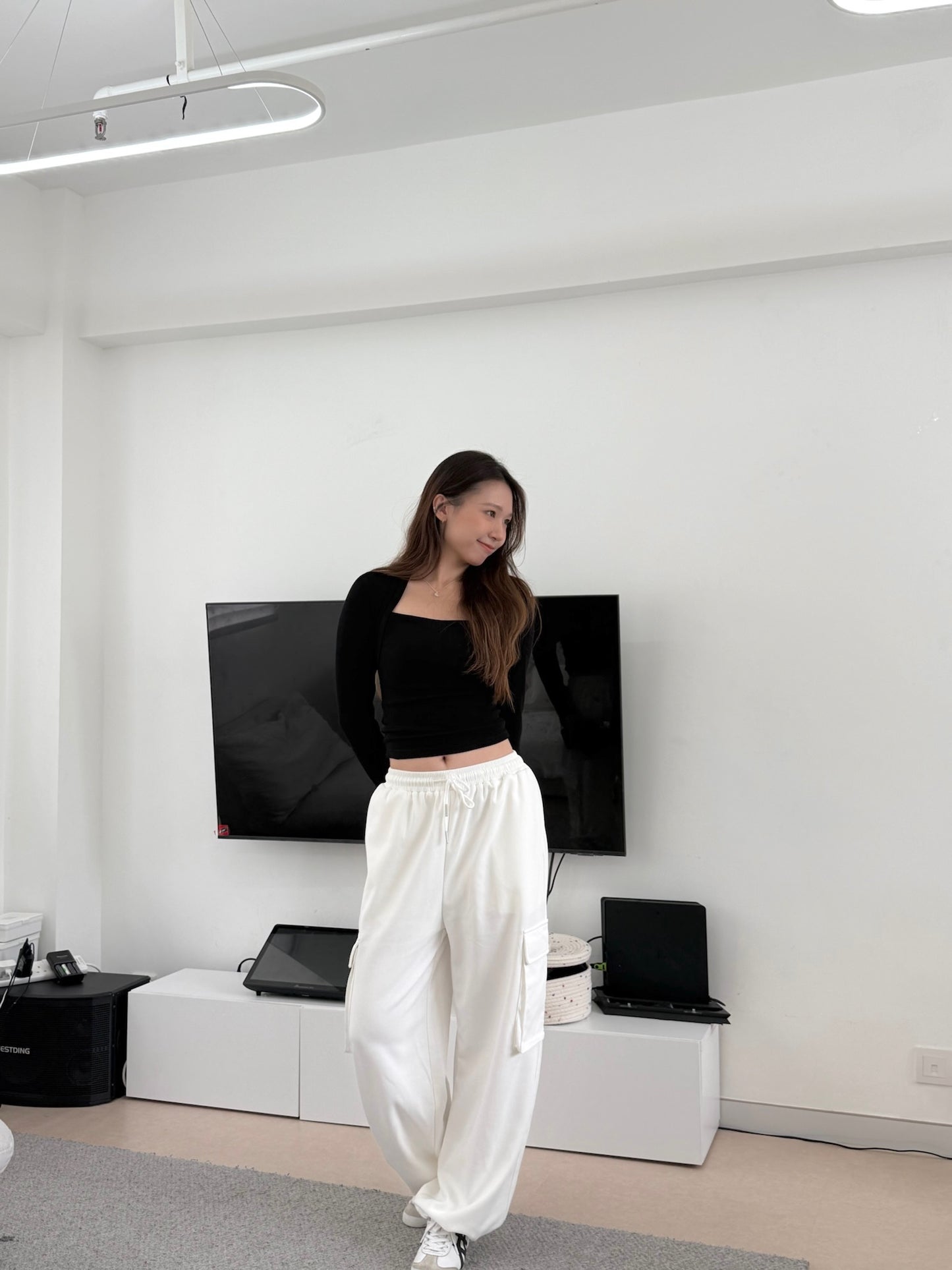 直角肩!梯形領lady top