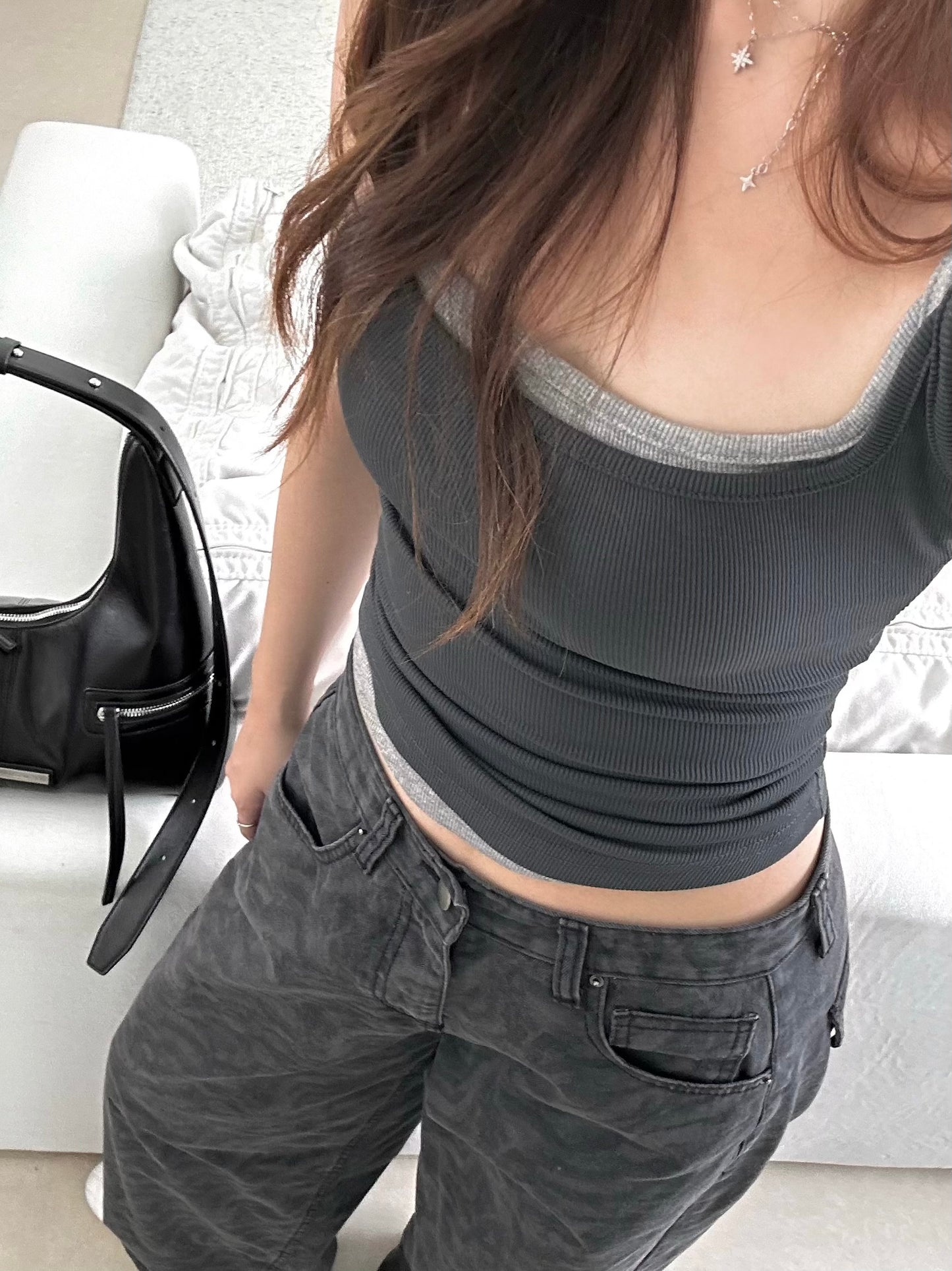 Scoop neck tank top