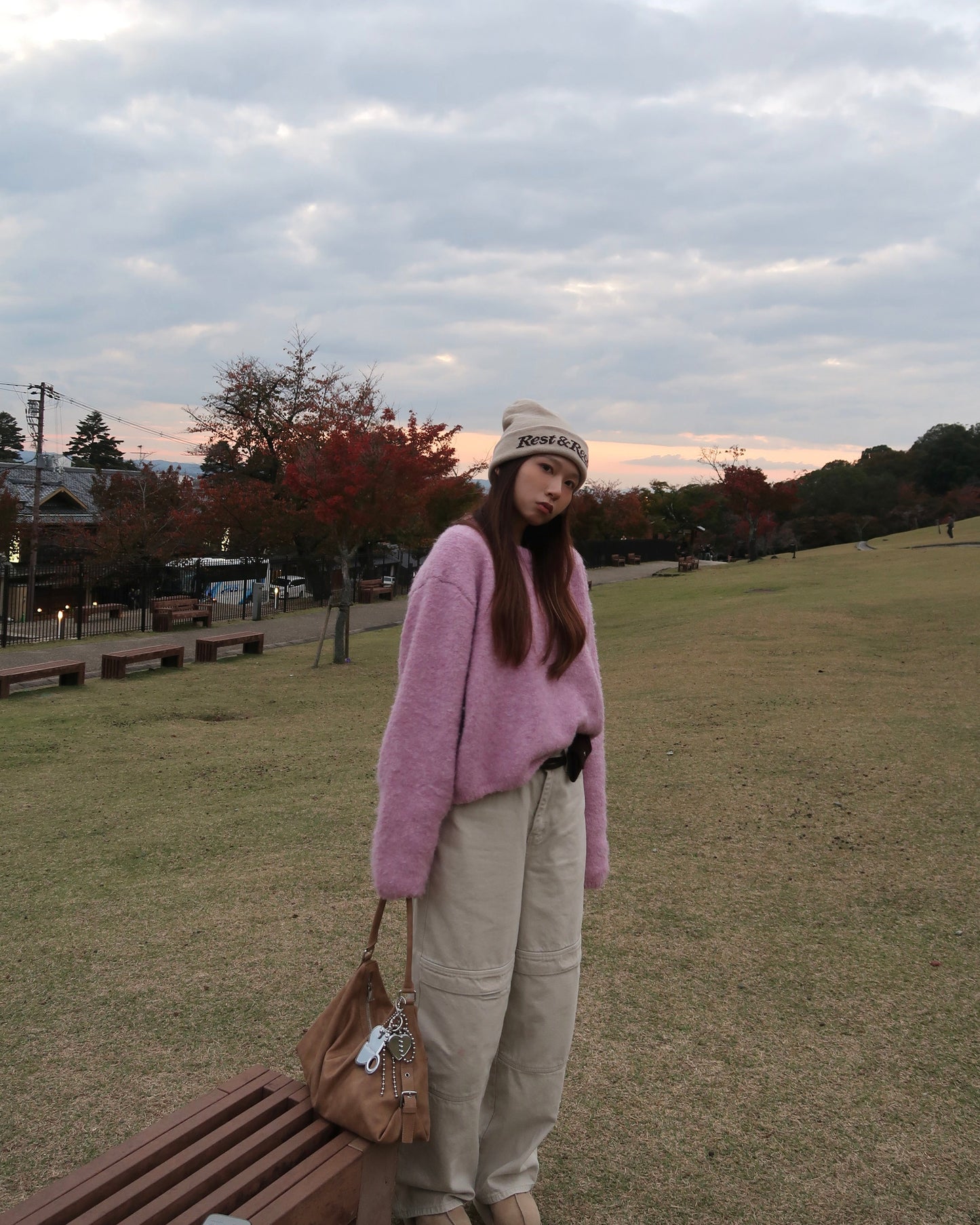 Colour mixing oversized sweater