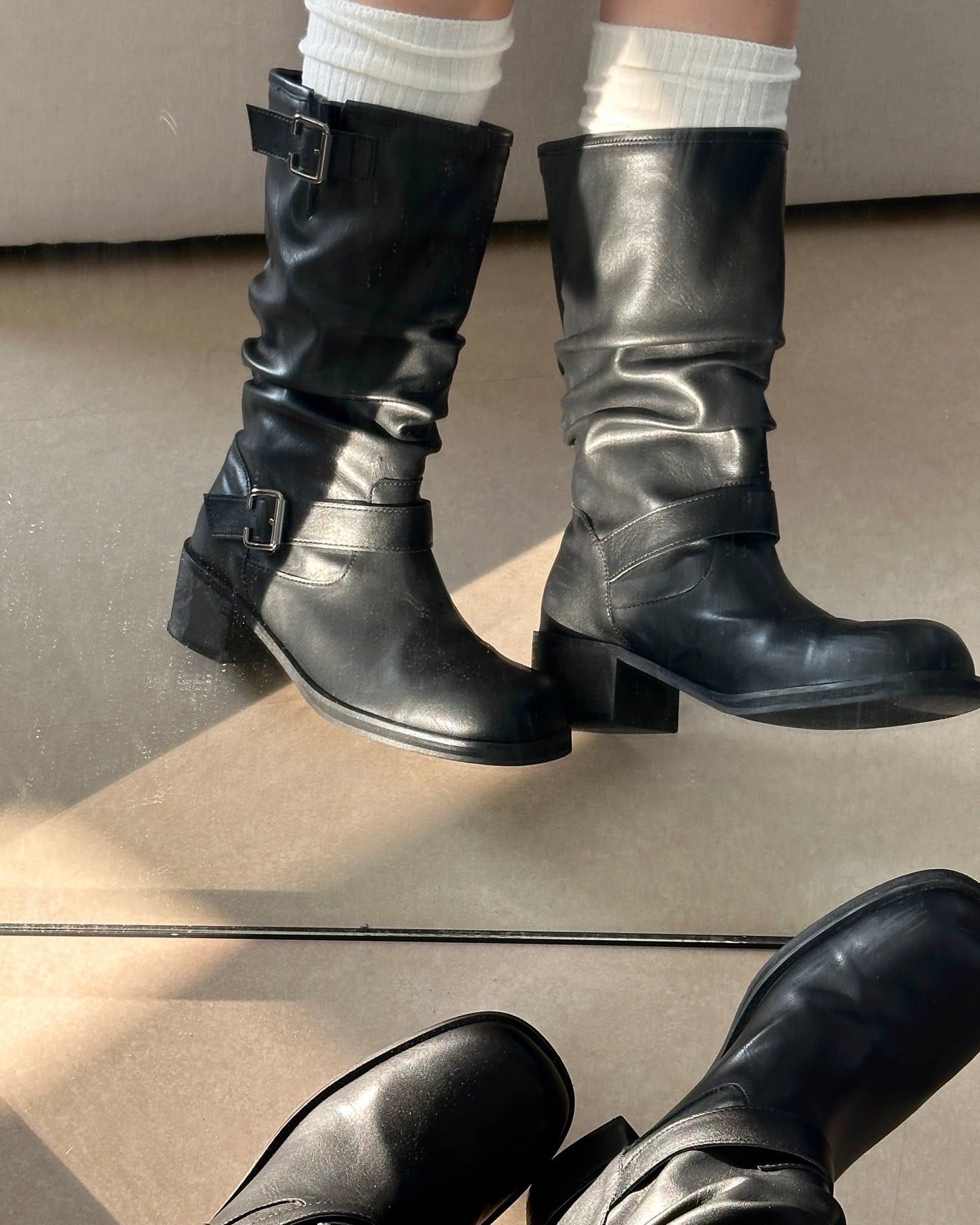 Pleated boots