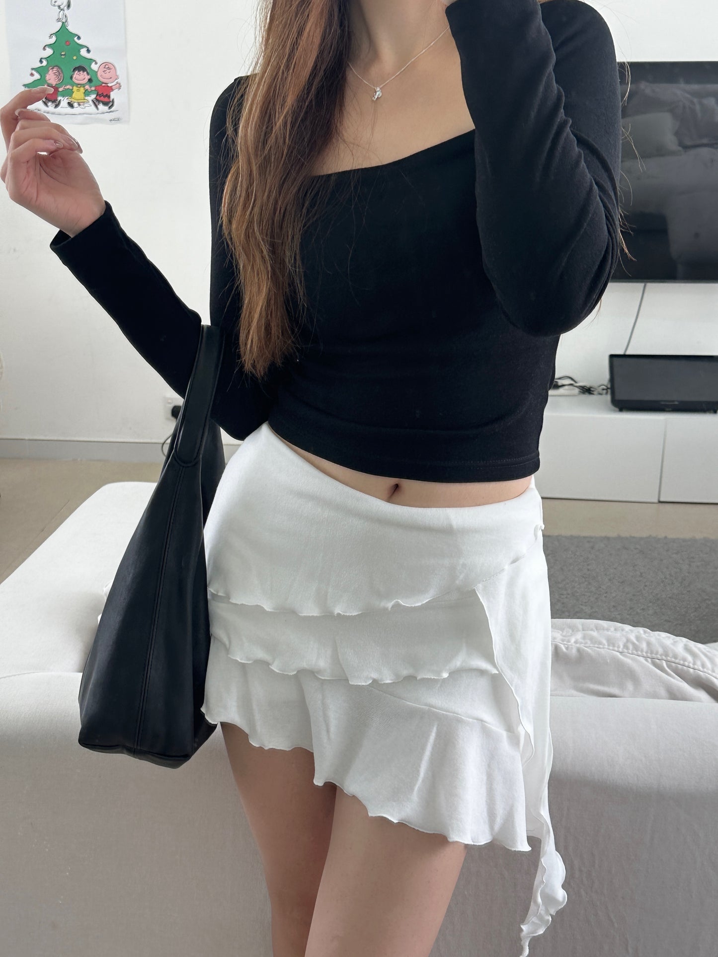 直角肩!梯形領lady top