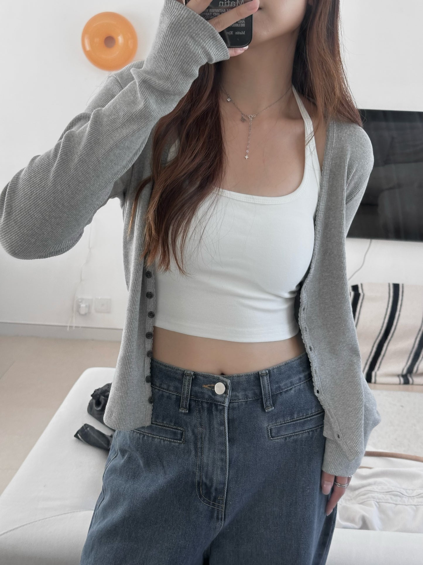 Deep V Neck Cardigan