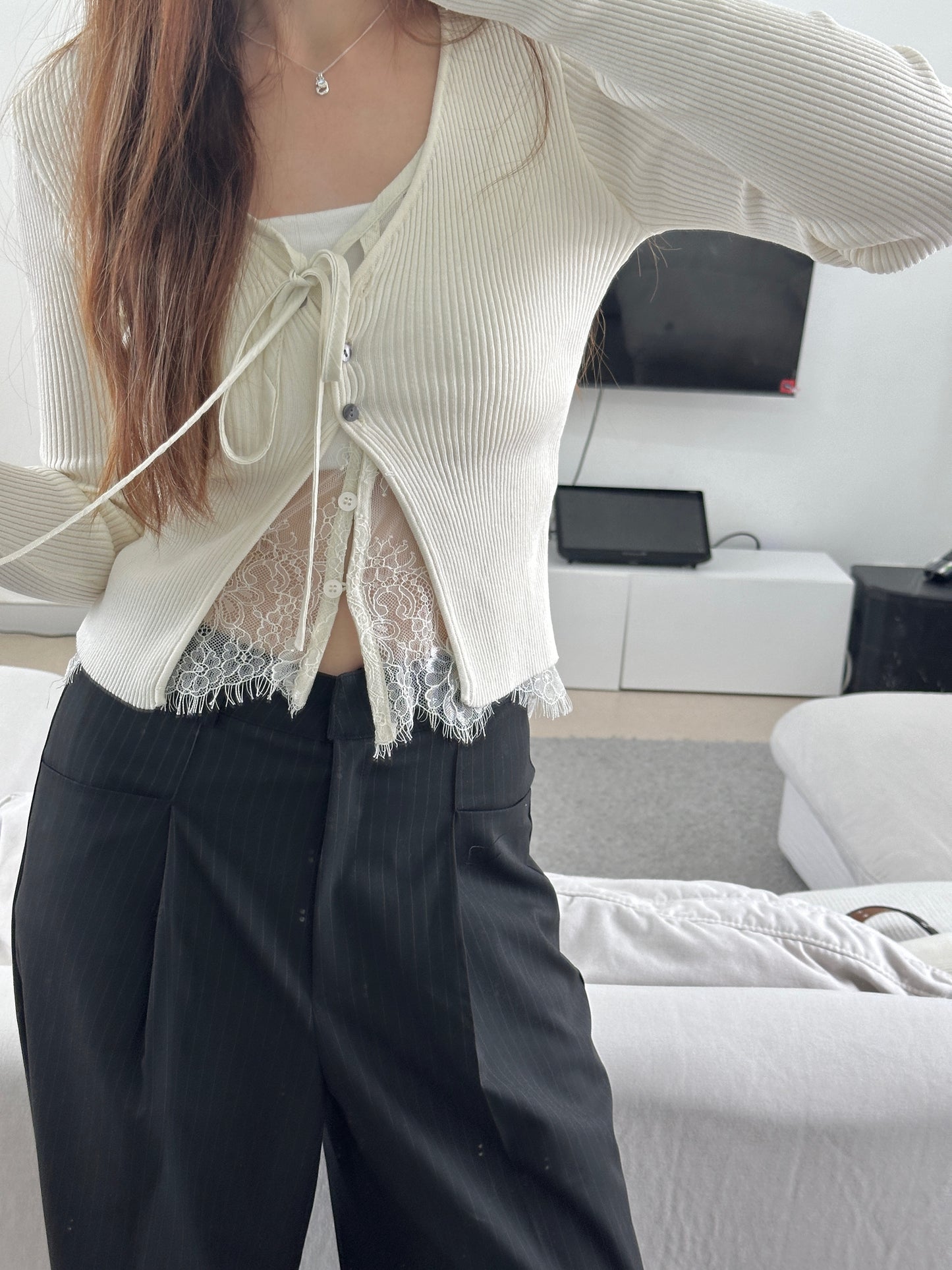 Lace layered top