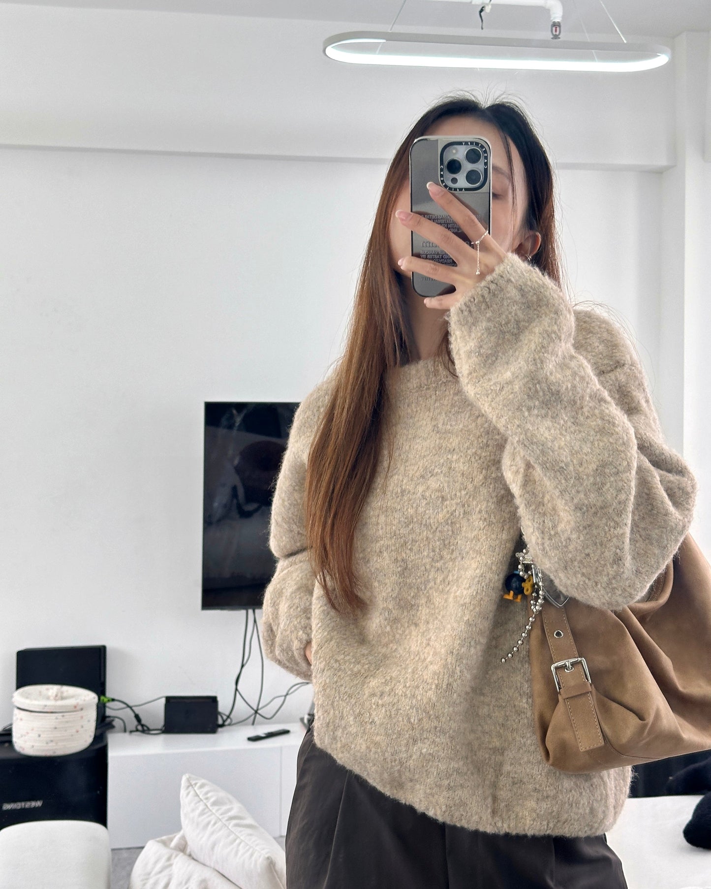 Colour mixing oversized sweater