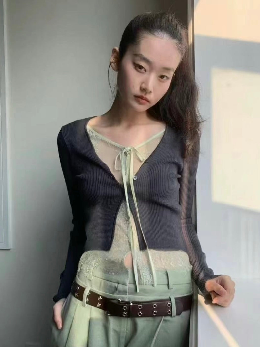 Lace layered top