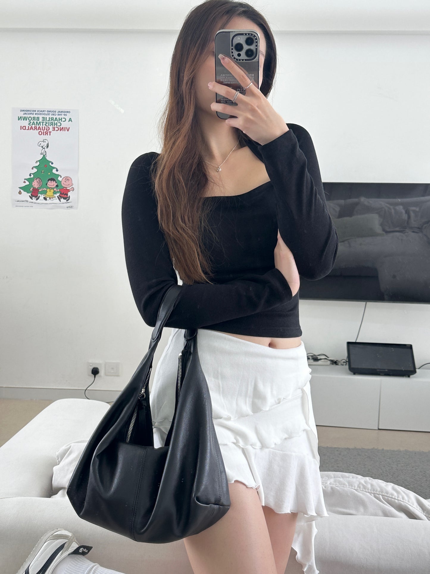 直角肩!梯形領lady top