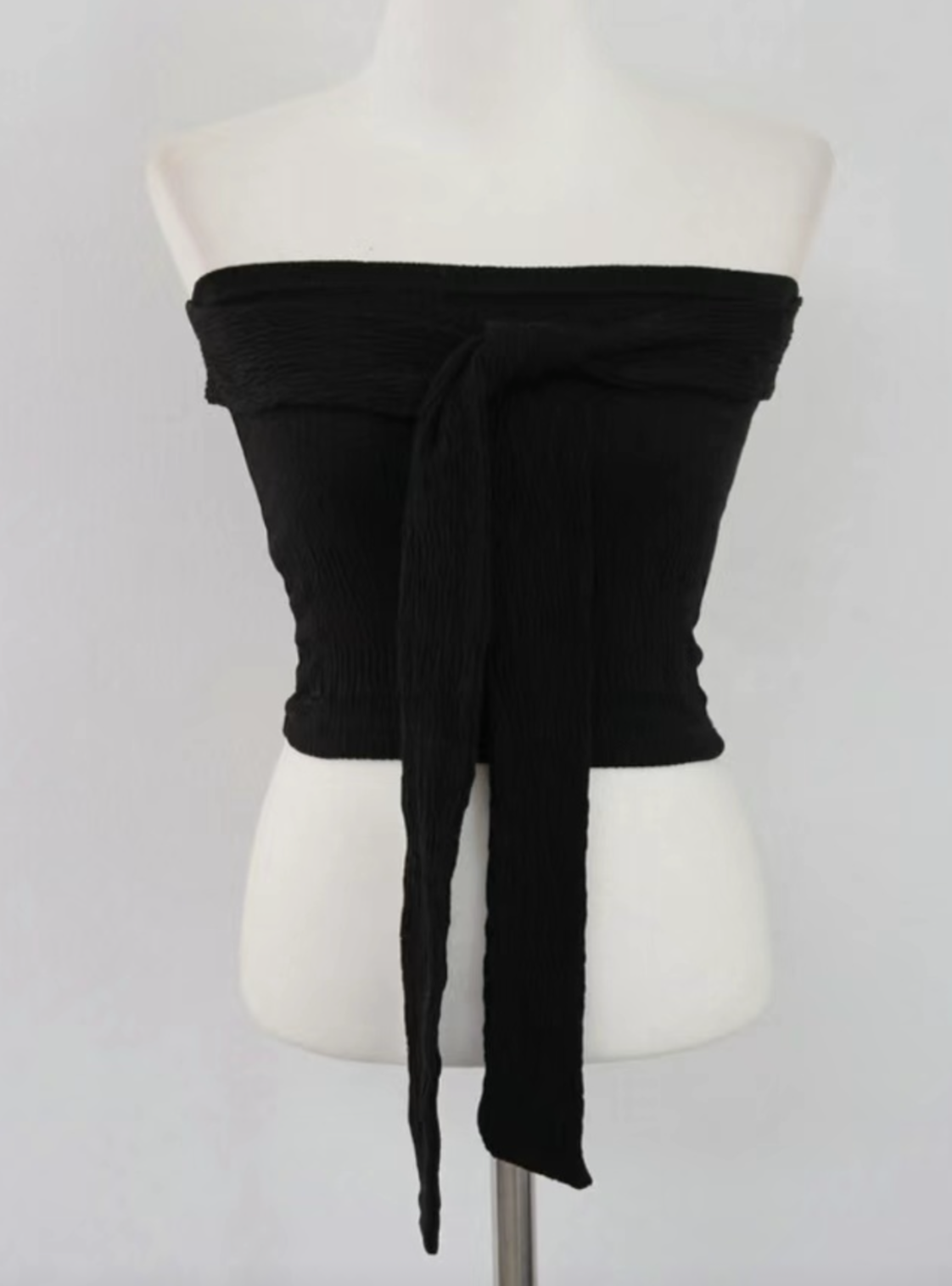 Pleats ribbon tube top