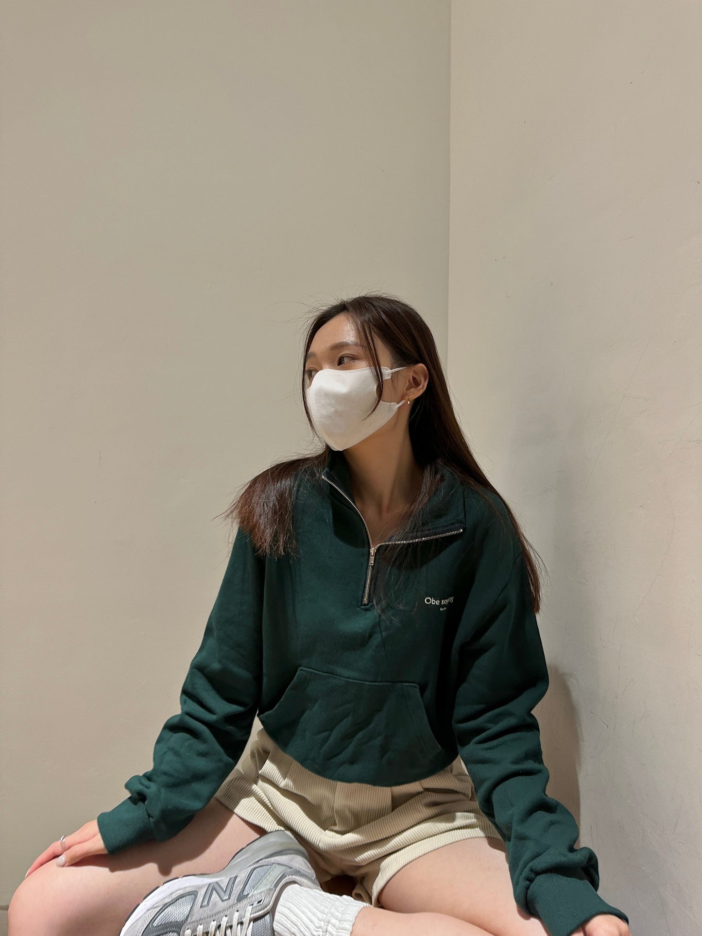 Green quarter zip sweatshirt