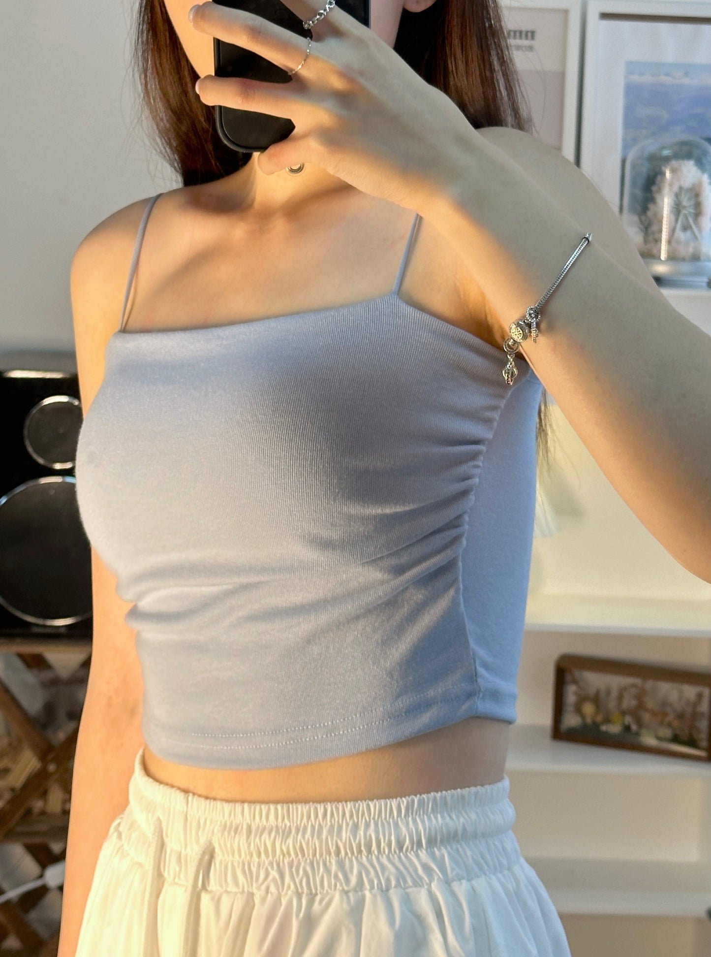皺褶bra top