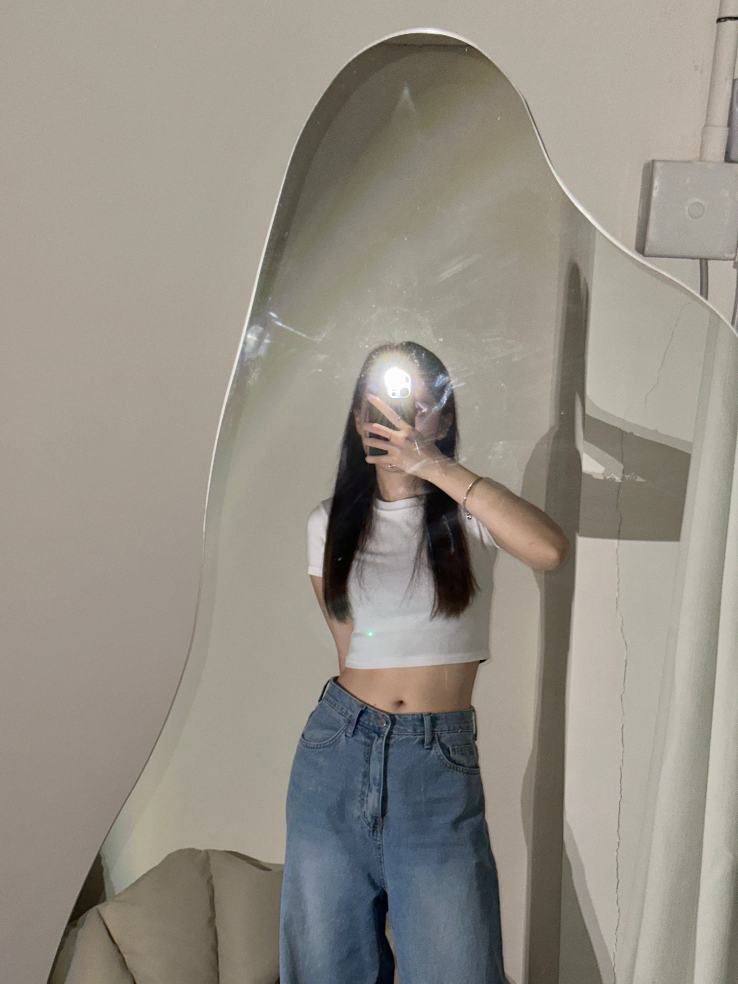 彈性basic crop tee