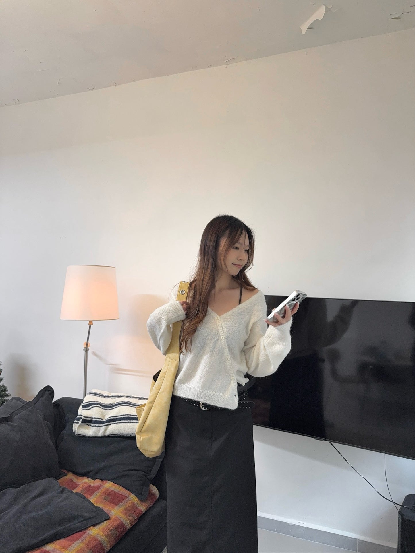 See through button-up Sweater