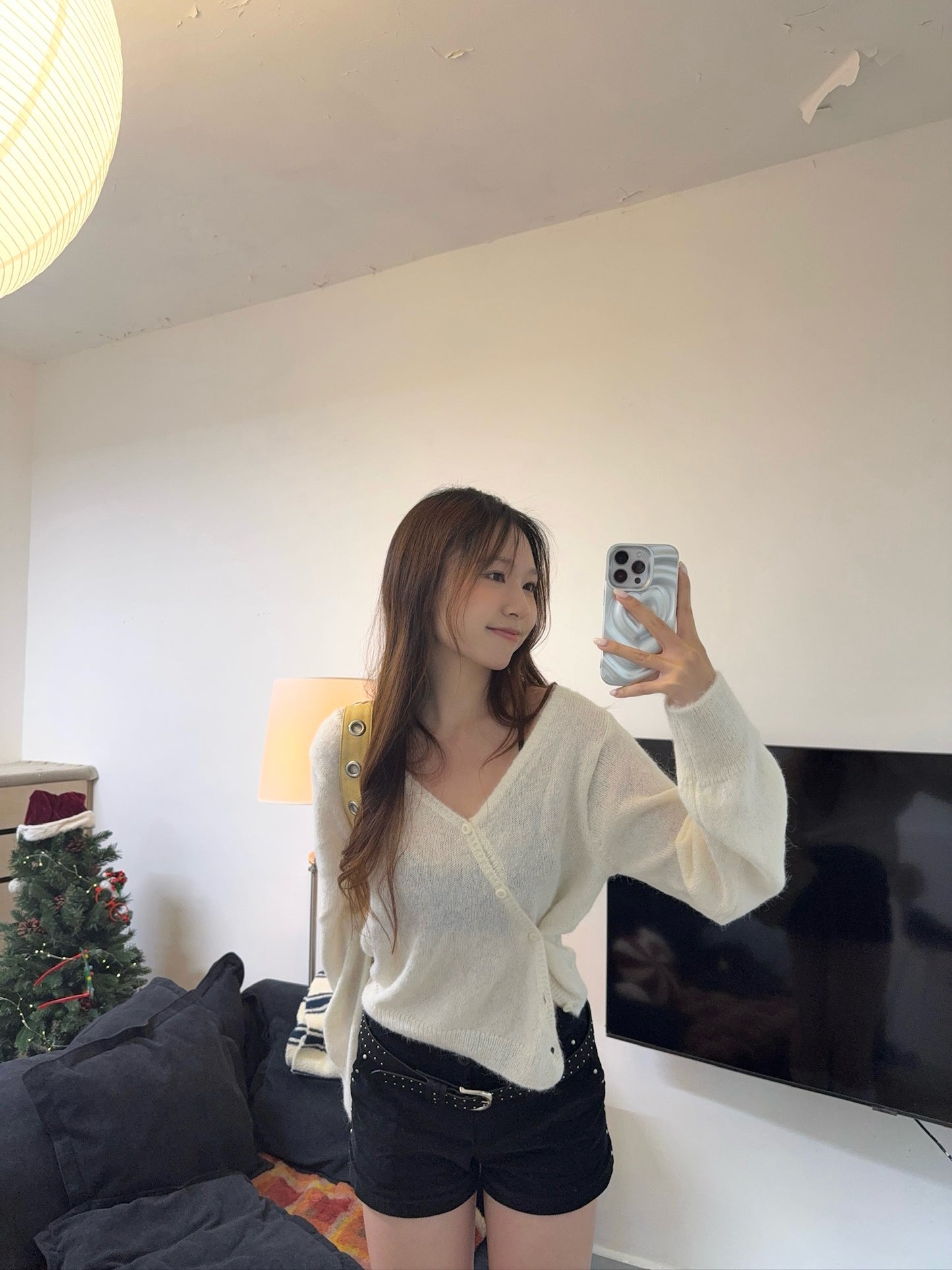 See through button-up Sweater