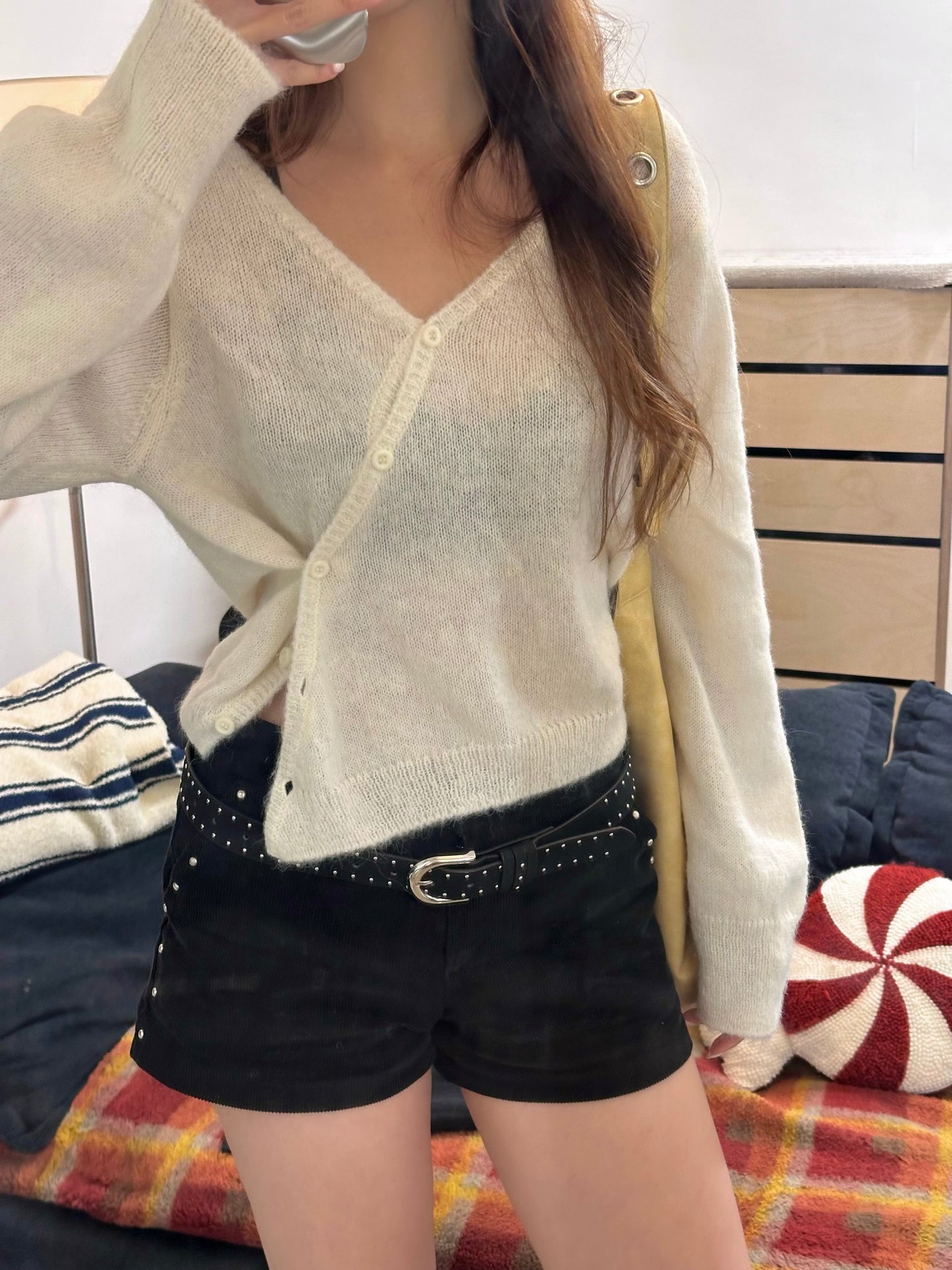 See through button-up Sweater