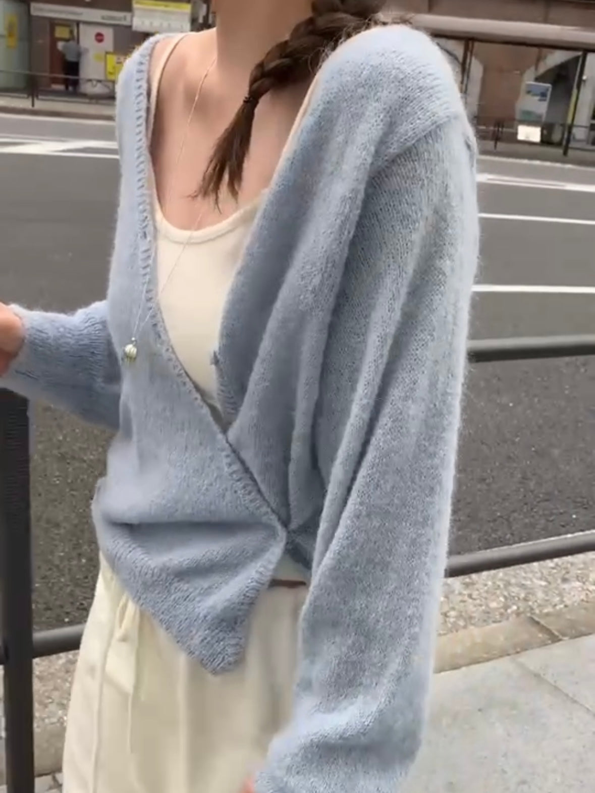 See through button-up Sweater