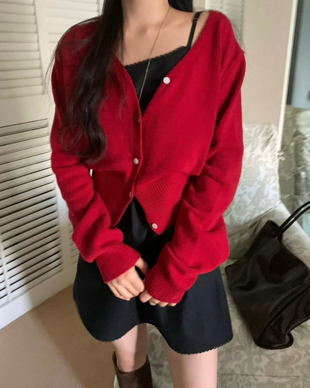 V neck cardigan