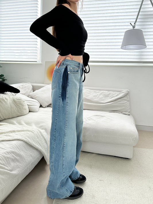 Gradient mid-rise jeans