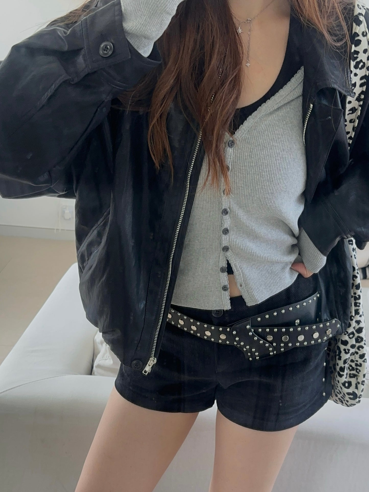 Corduroy Stud Shorts