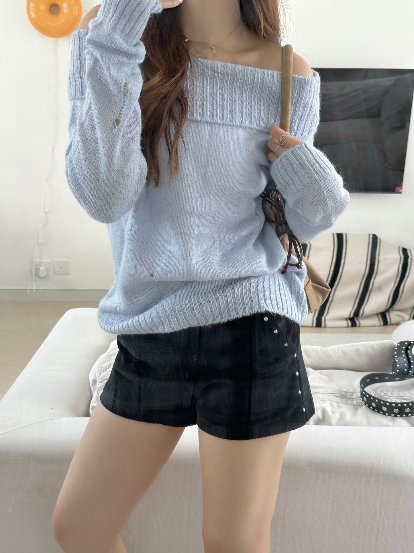 Corduroy Stud Shorts