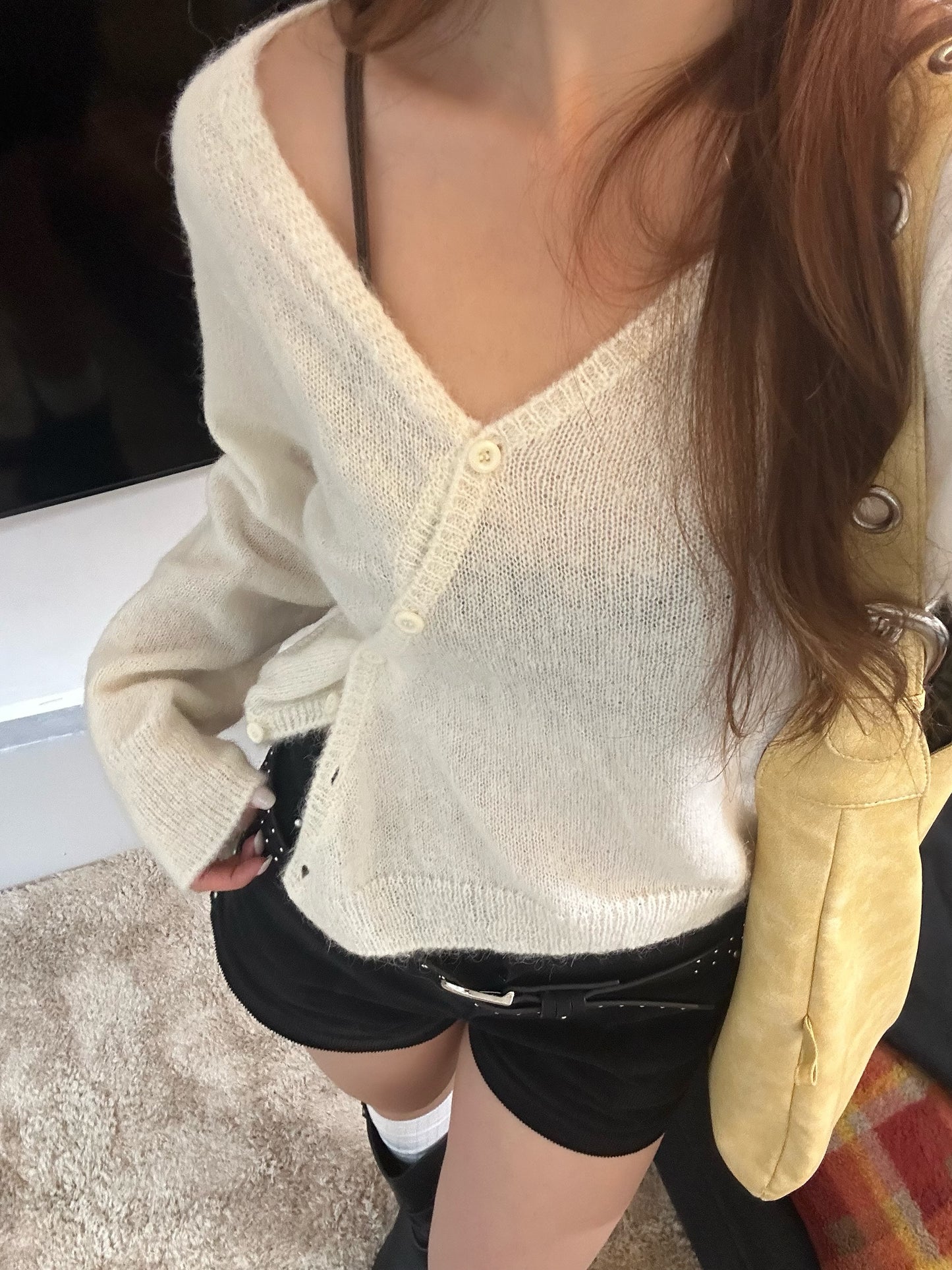 See through button-up Sweater