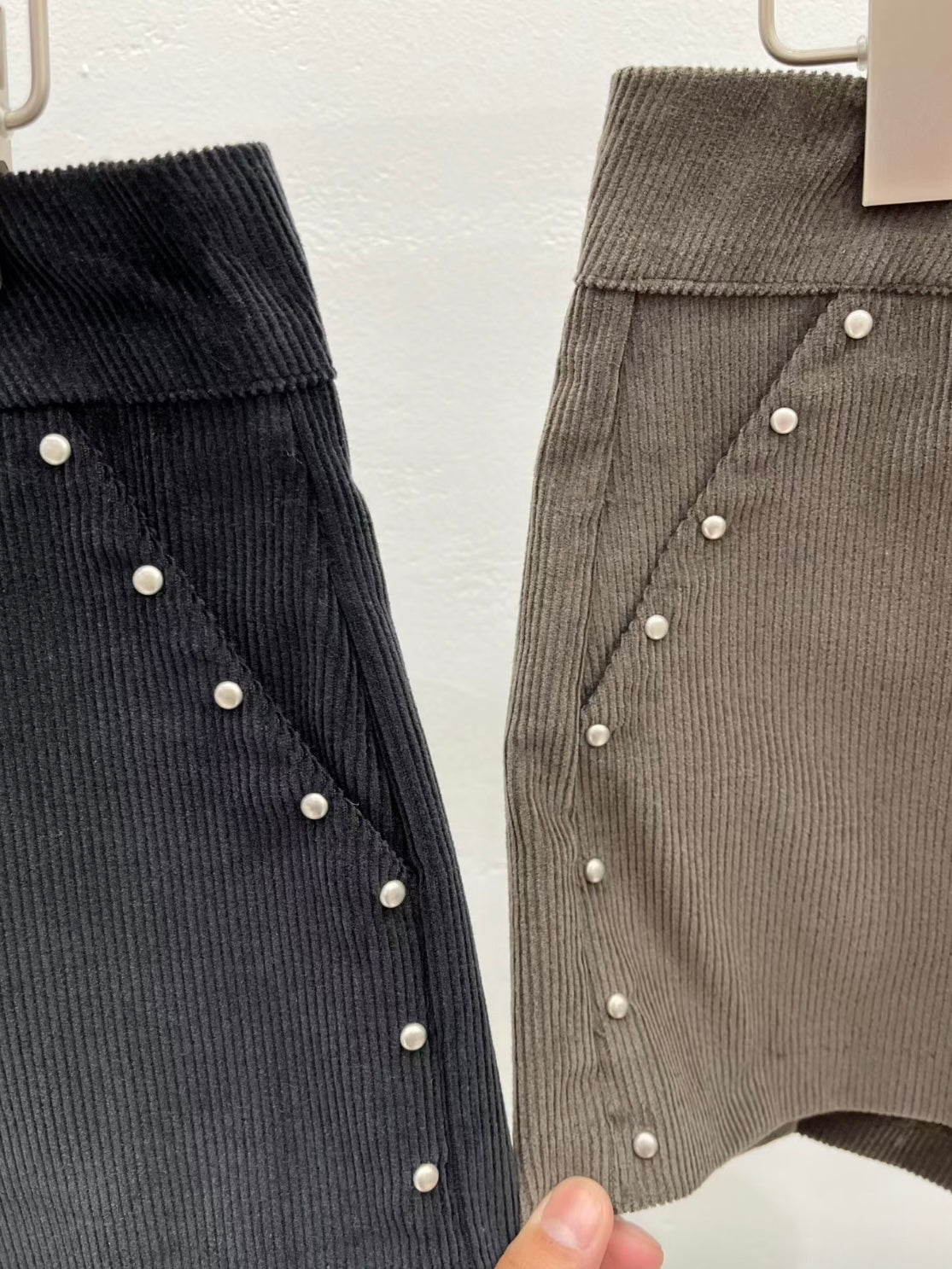 Corduroy Stud Shorts