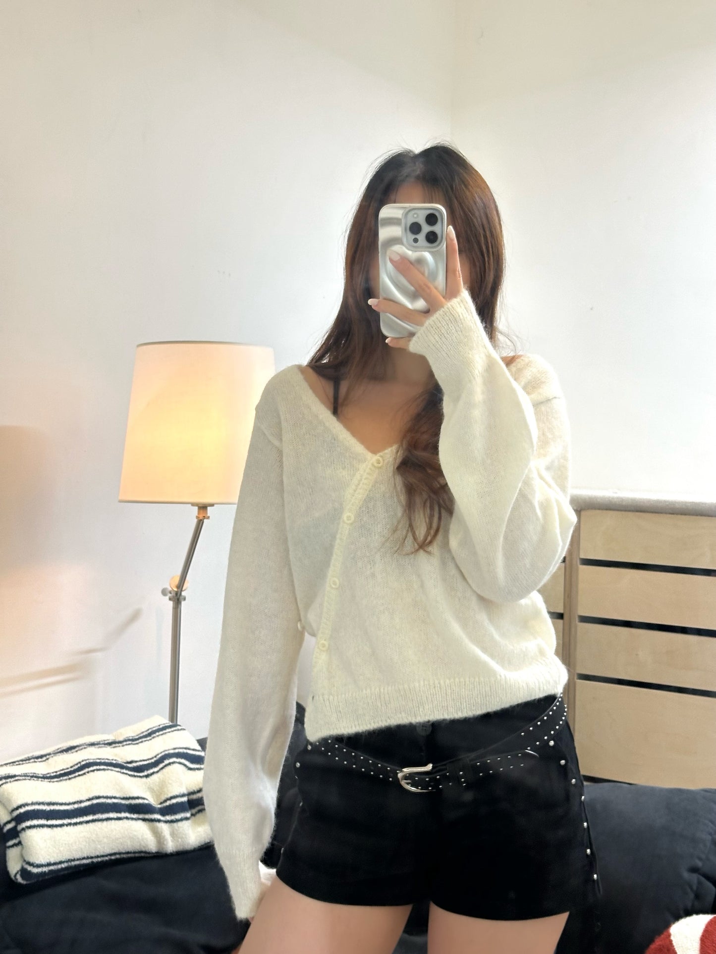 See through button-up Sweater