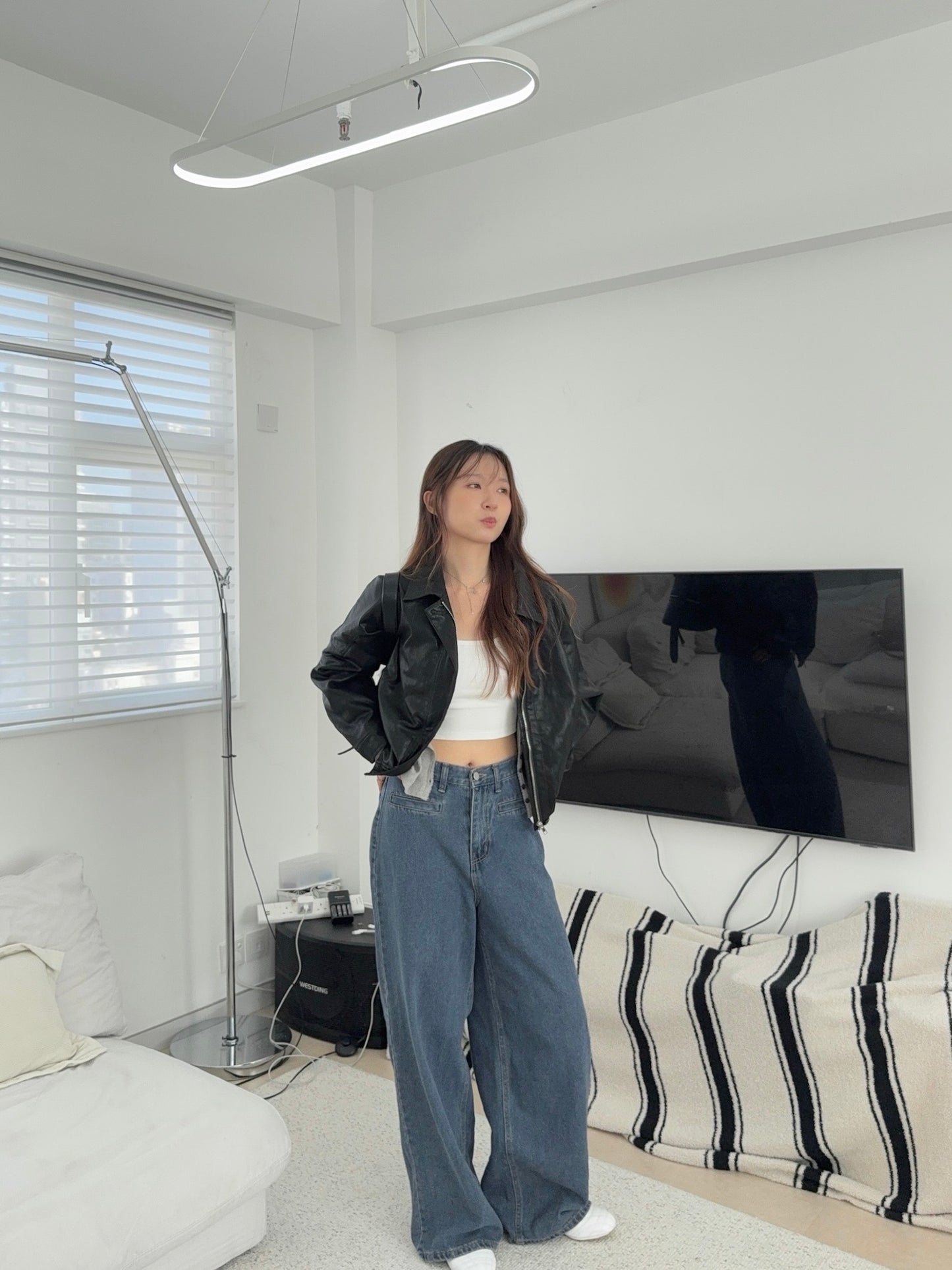 2米長腿！高腰軟身牛仔褲