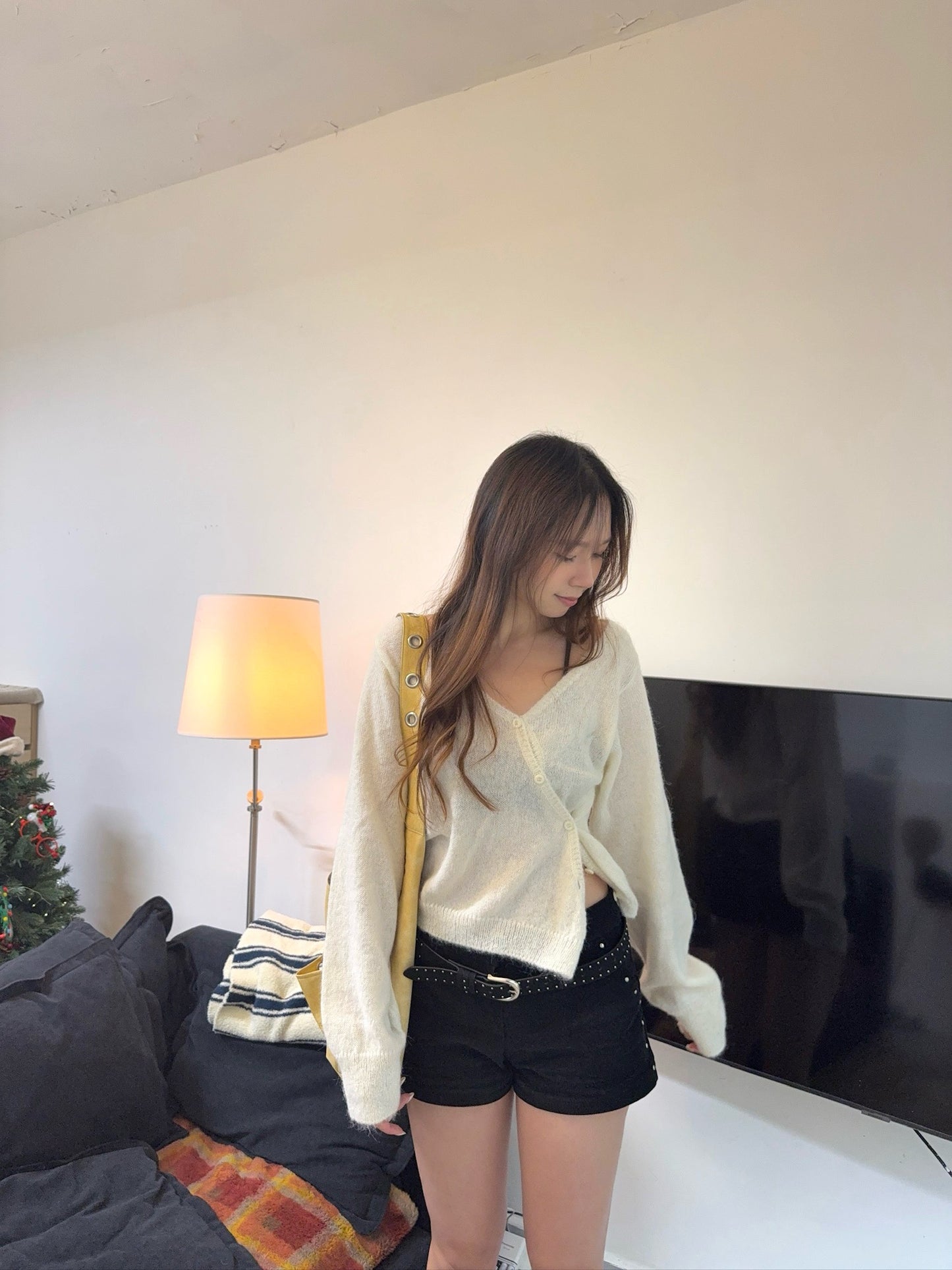 See through button-up Sweater