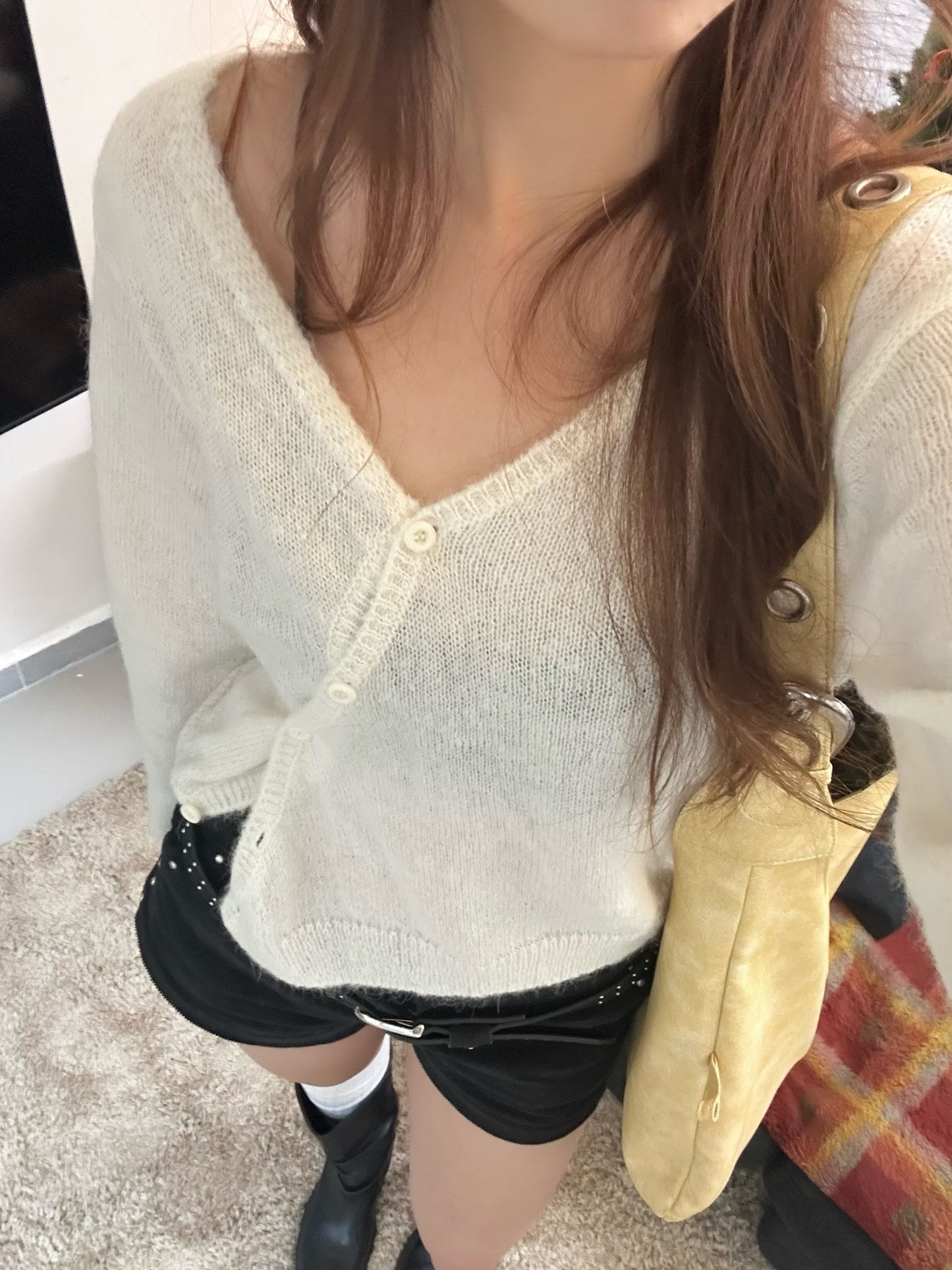 See through button-up Sweater