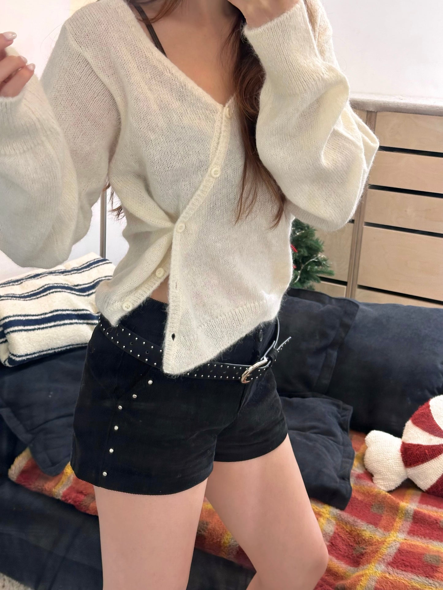 See through button-up Sweater