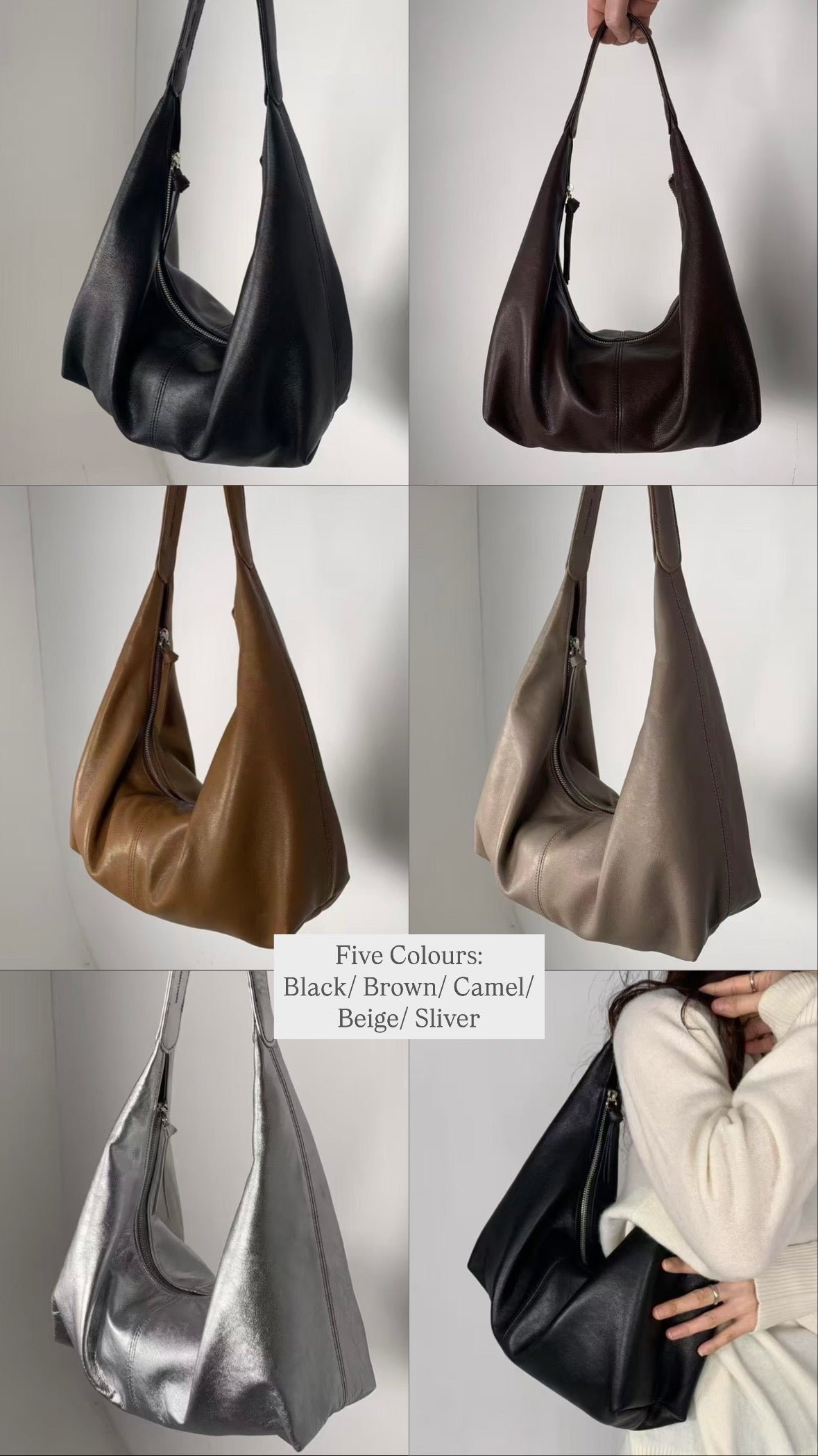 羊皮hobo bag