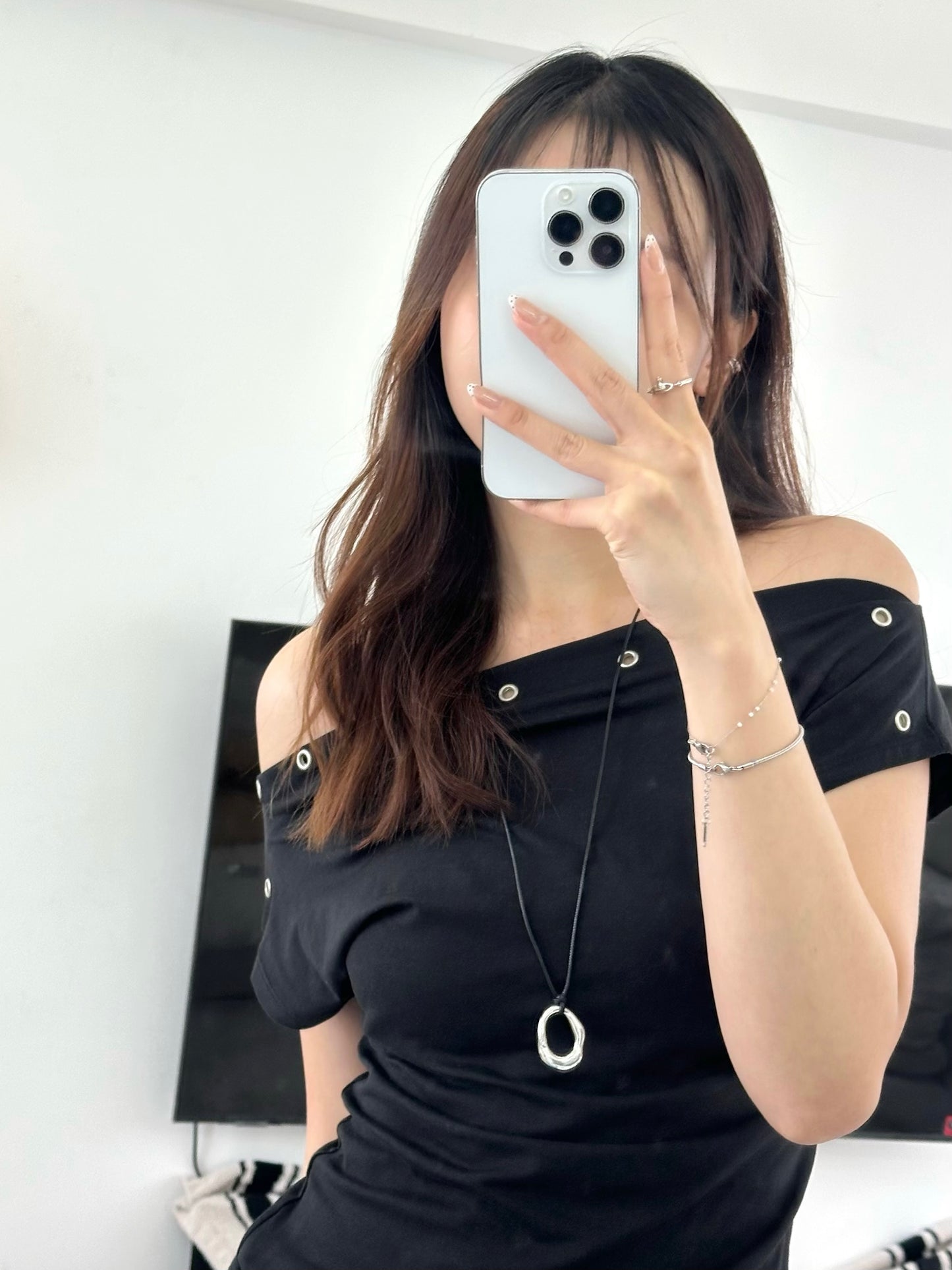 Studded Off Shoulder Top