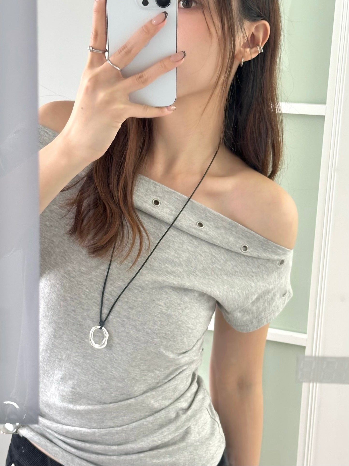 Studded Off Shoulder Top